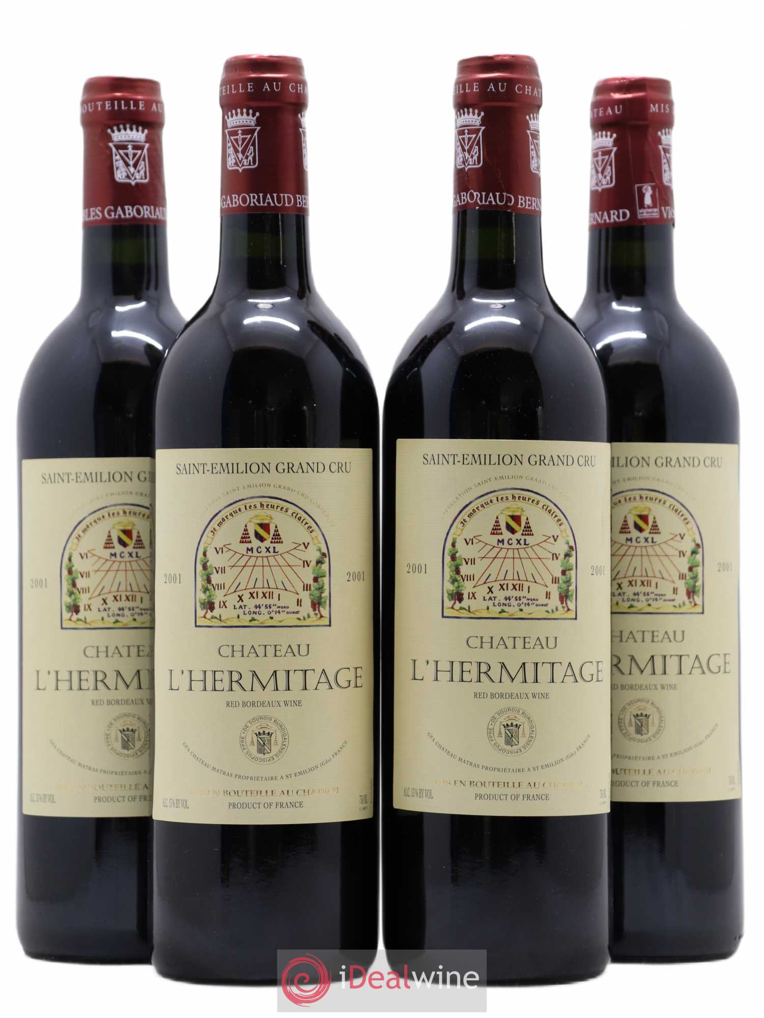 Château l' Hermitage 2001 - Lot de 4 bouteilles - 0