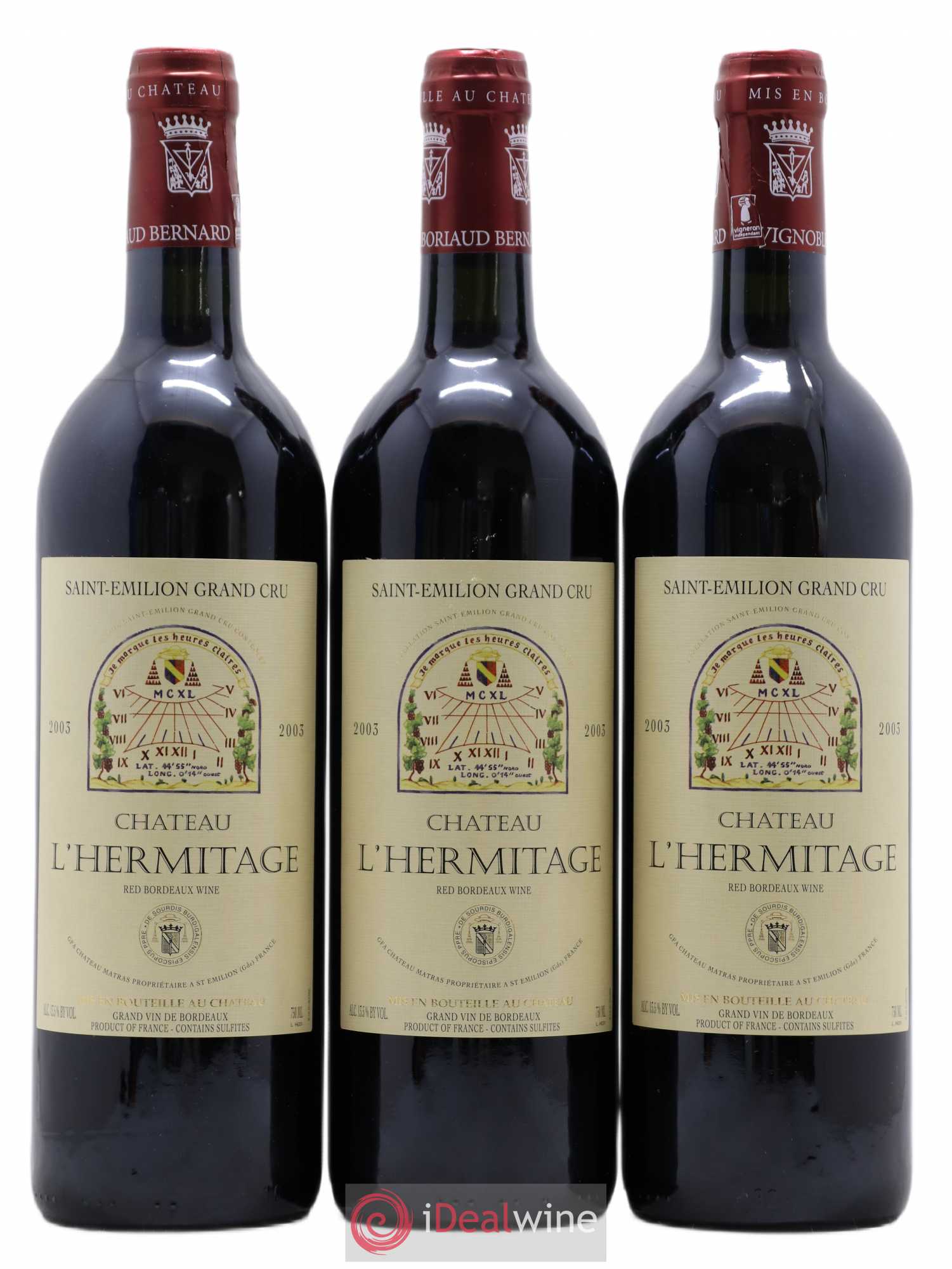 Château l' Hermitage 2003 - Lot de 6 bouteilles - 2