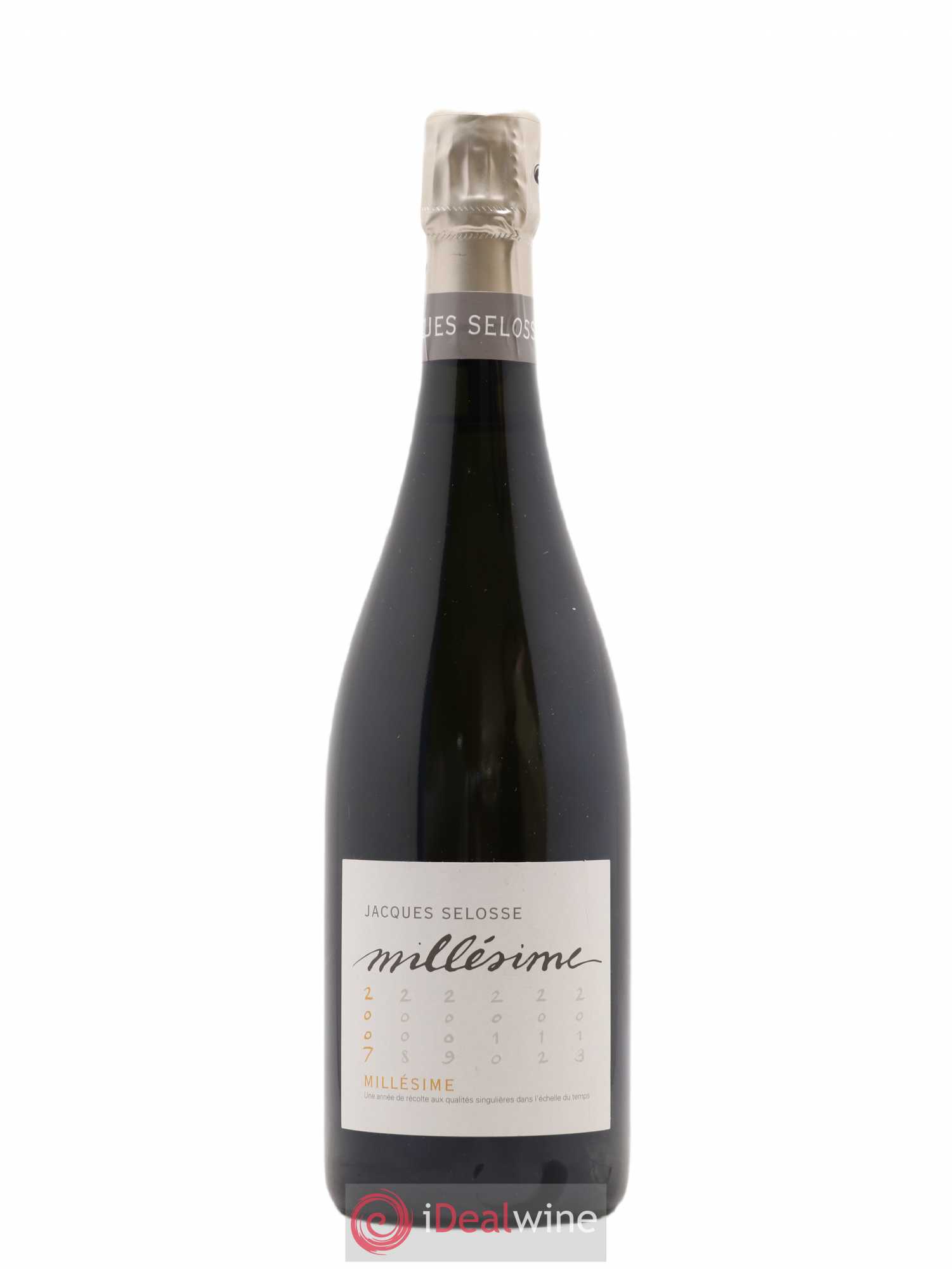 Blanc de Blancs Millésimé Jacques Selosse 2007 - Lot de 1 bouteille - 0