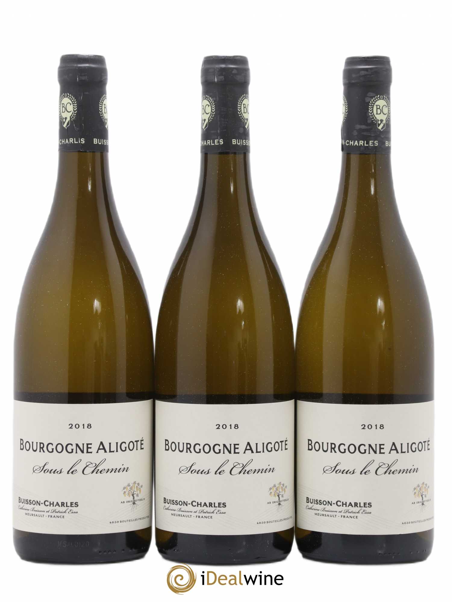 Bourgogne Aligote Sous Le Chemin Domaine Buisson Charles (sans prix de réserve) 2018 - Posten von 3 Flaschen - 0