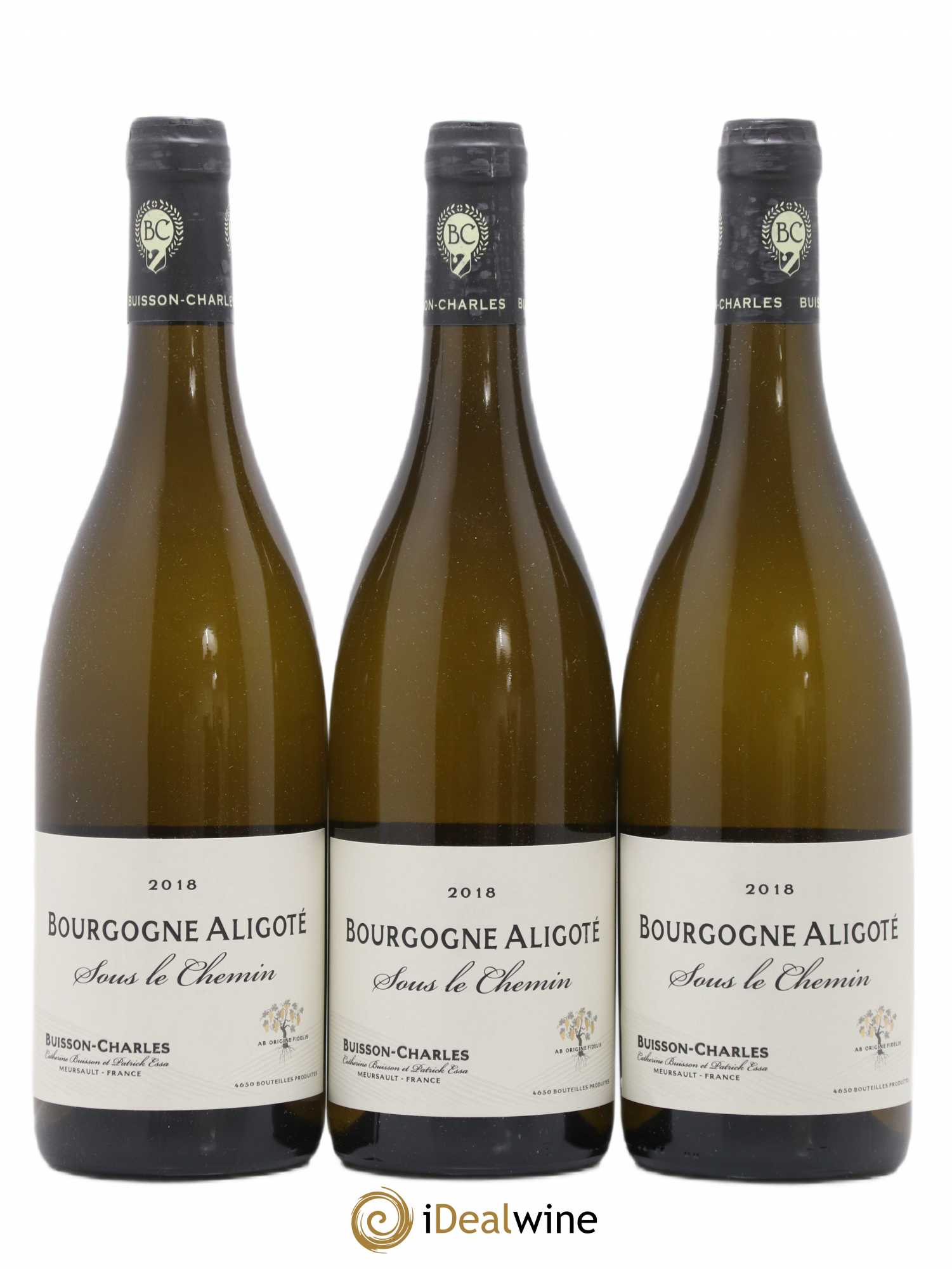 Bourgogne Aligote Sous Le Chemin Domaine Buisson Charles (sans prix de réserve) 2018 - Posten von 3 Flaschen - 0