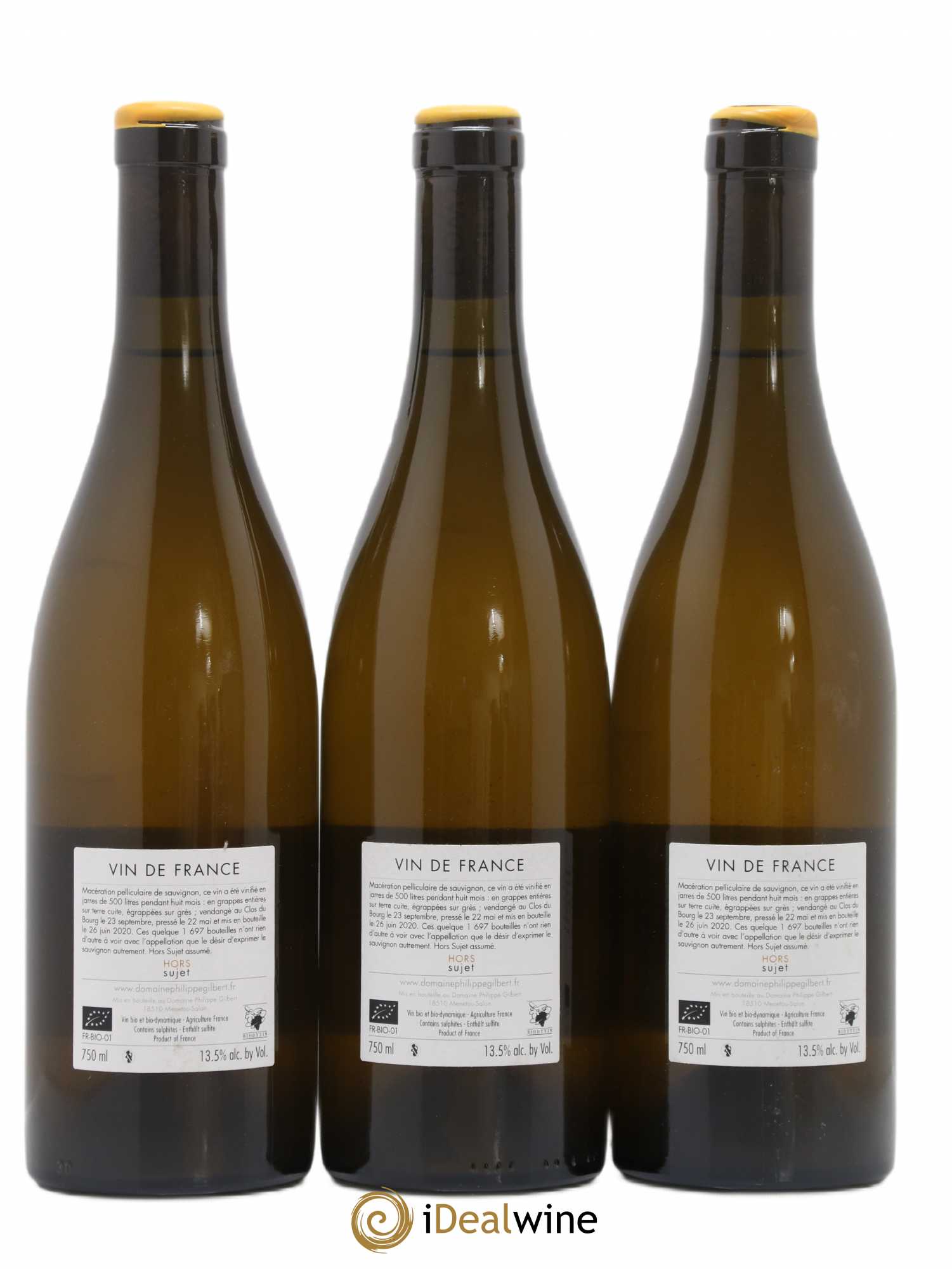 Vin de France Hors Sujet Domaine Philippe Gilbert (no reserve) 2019 - Lot of 3 bottles - 1