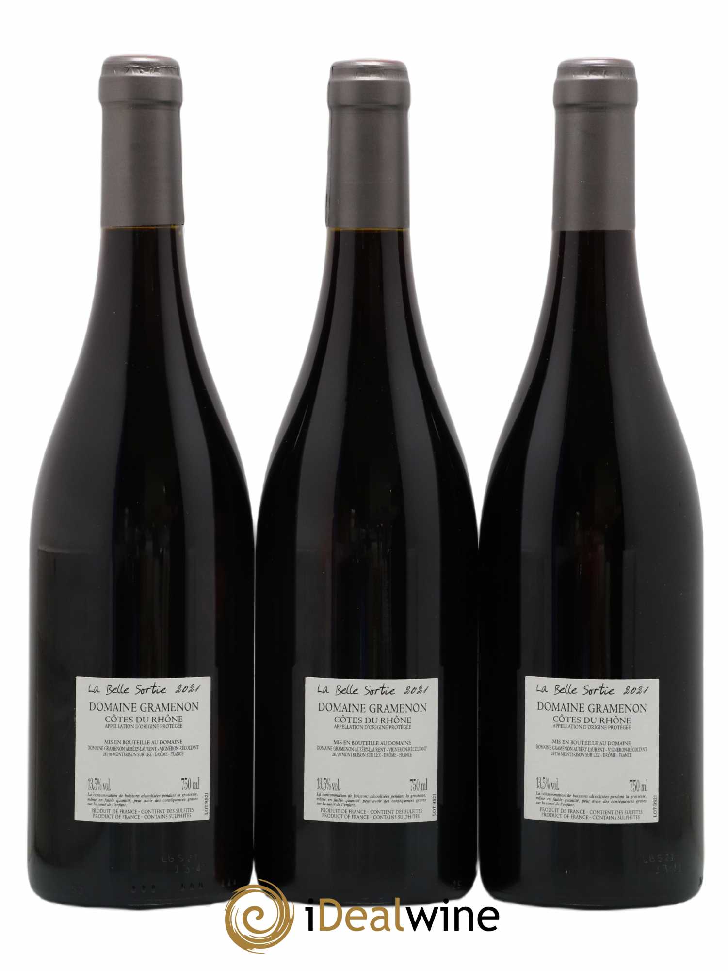Côtes-du-Rhône La Belle sortie Gramenon (Domaine)  (sans prix de réserve) 2021 - Lot de 3 bouteilles - 1