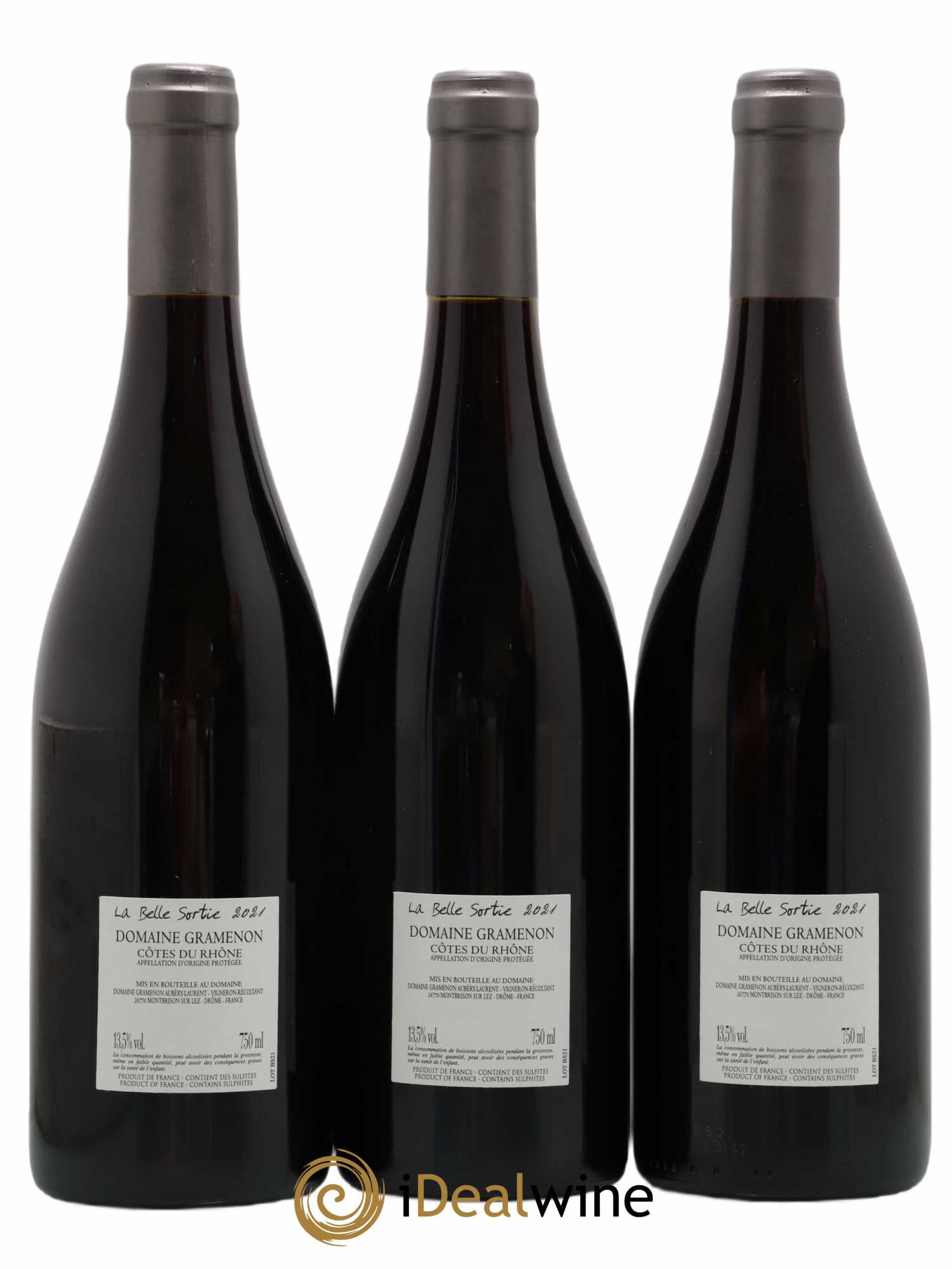 Côtes-du-Rhône AOP La Belle sortie Gramenon (Domaine)  (no reserve) 2021 - Lot of 3 bottles - 1