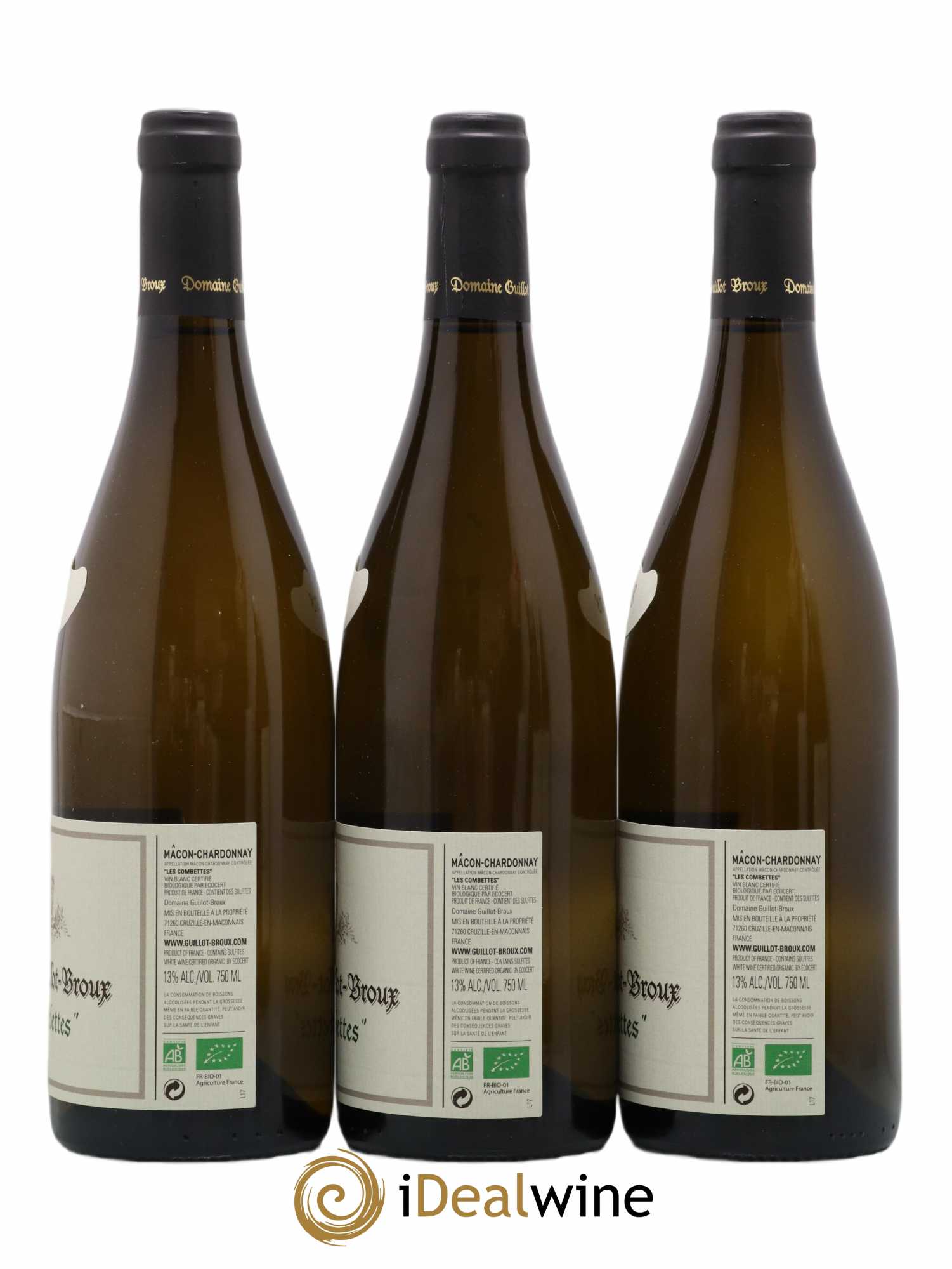 Mâcon Les Combettes Guillot-Broux (Domaine)  (no reserve) 2018 - Lot of 3 bottles - 1