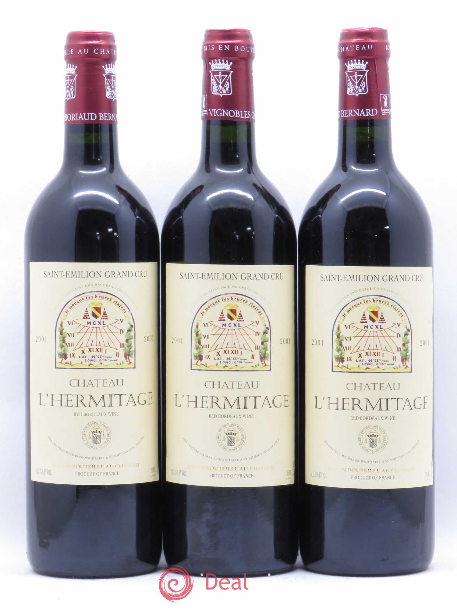 Château l' Hermitage 2001 - Lot de 3 bouteilles - 0