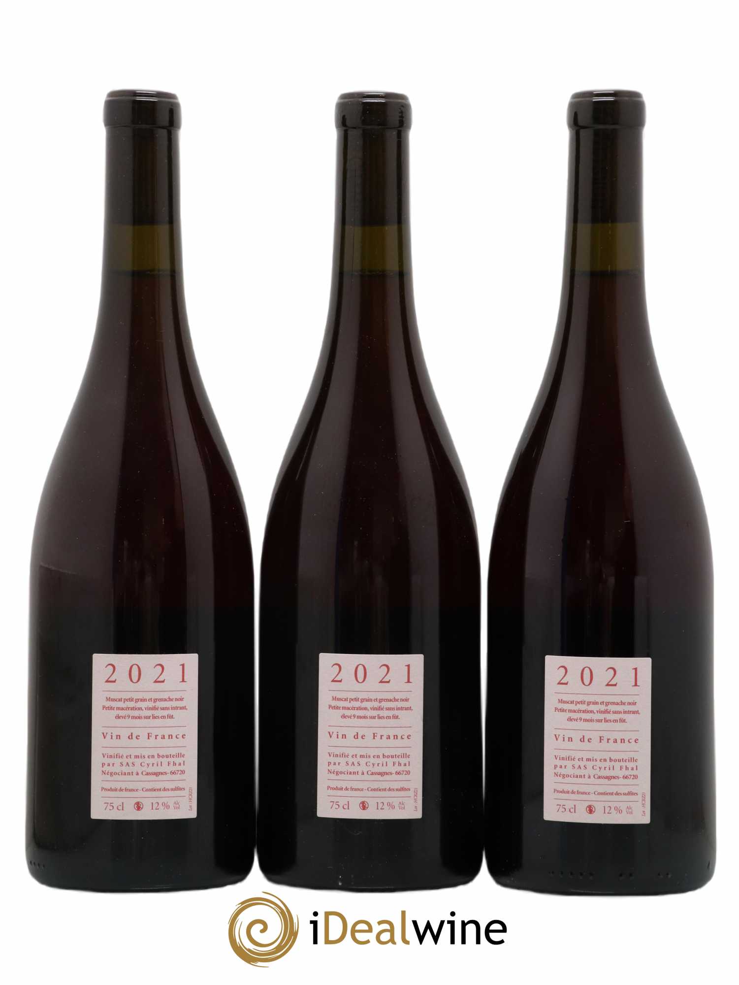 Vin de France Le rouge et le blanc Cyril Fhal (sans prix de réserve) 2021 - Posten von 3 Flaschen - 1
