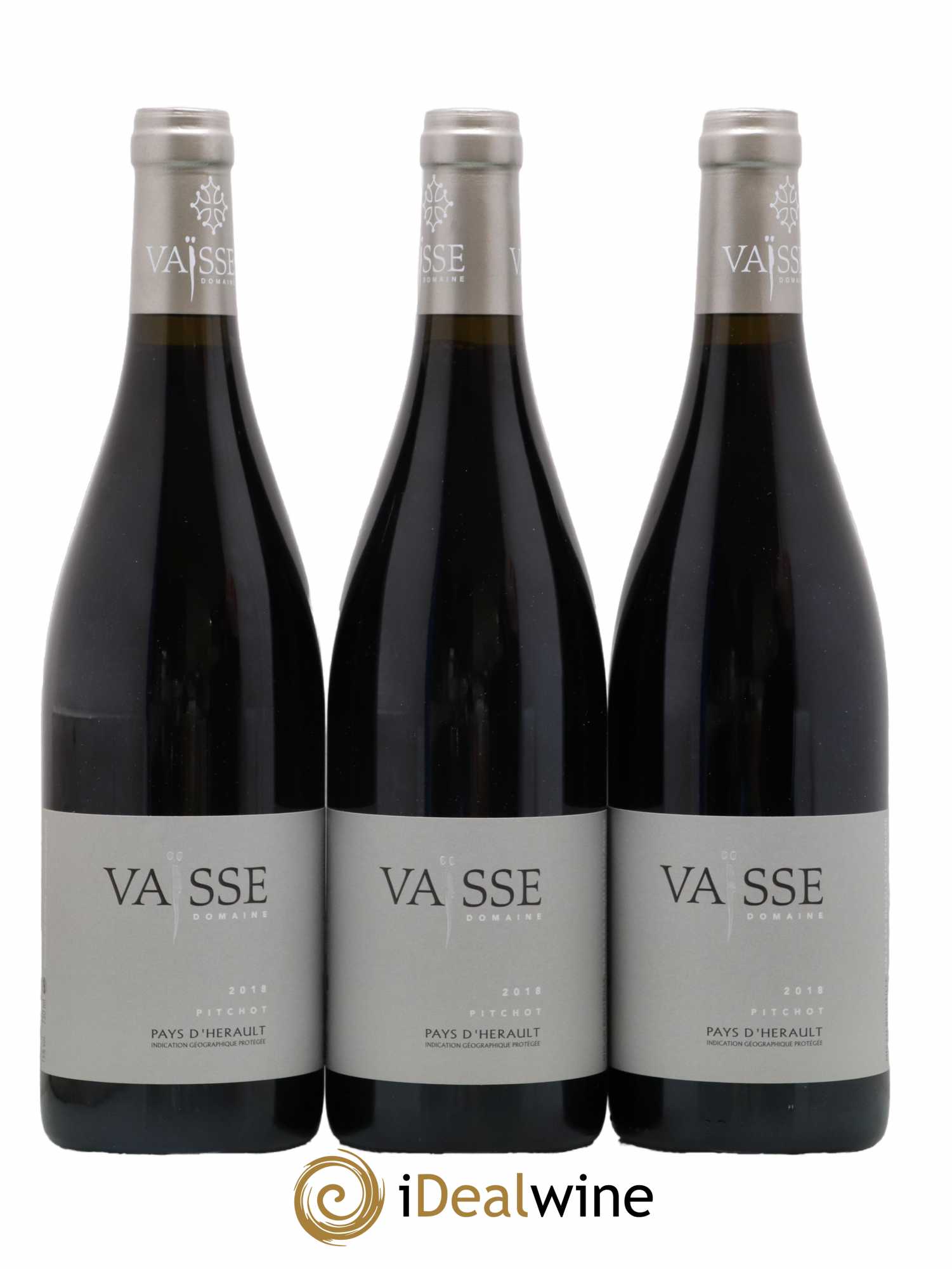 Pays d'Hérault Pitchot Vaisse (Domaine) (sans prix de réserve) 2018 - Lot de 3 bouteilles - 0