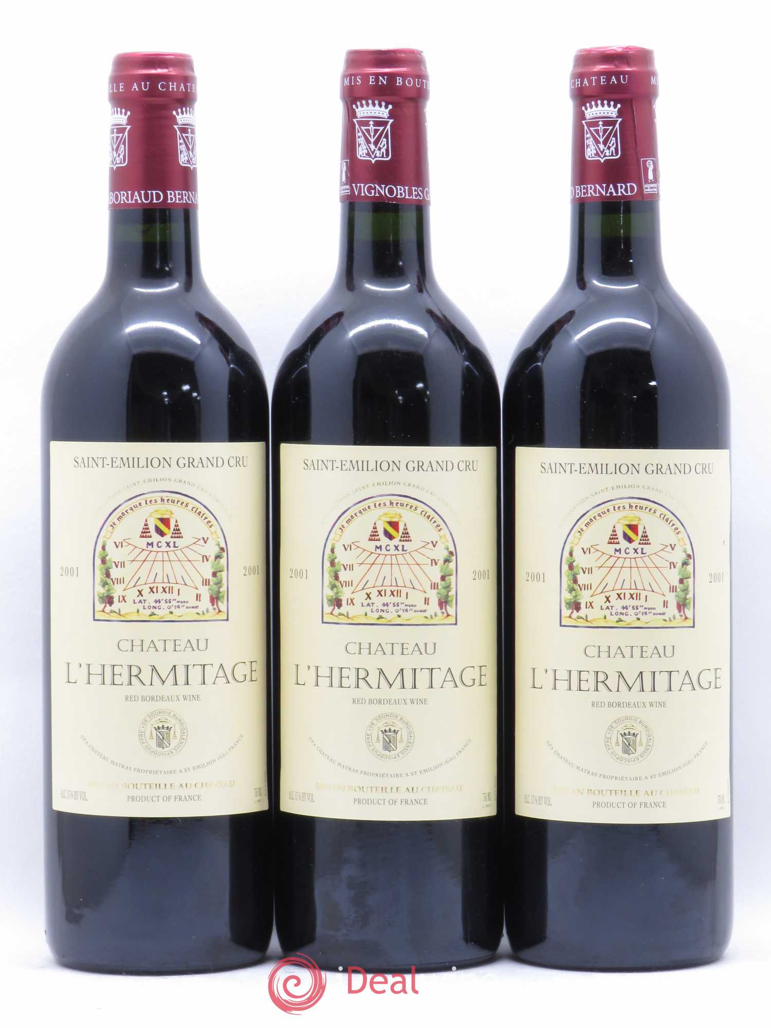 Château l' Hermitage 2001 - Lot de 3 bouteilles - 0