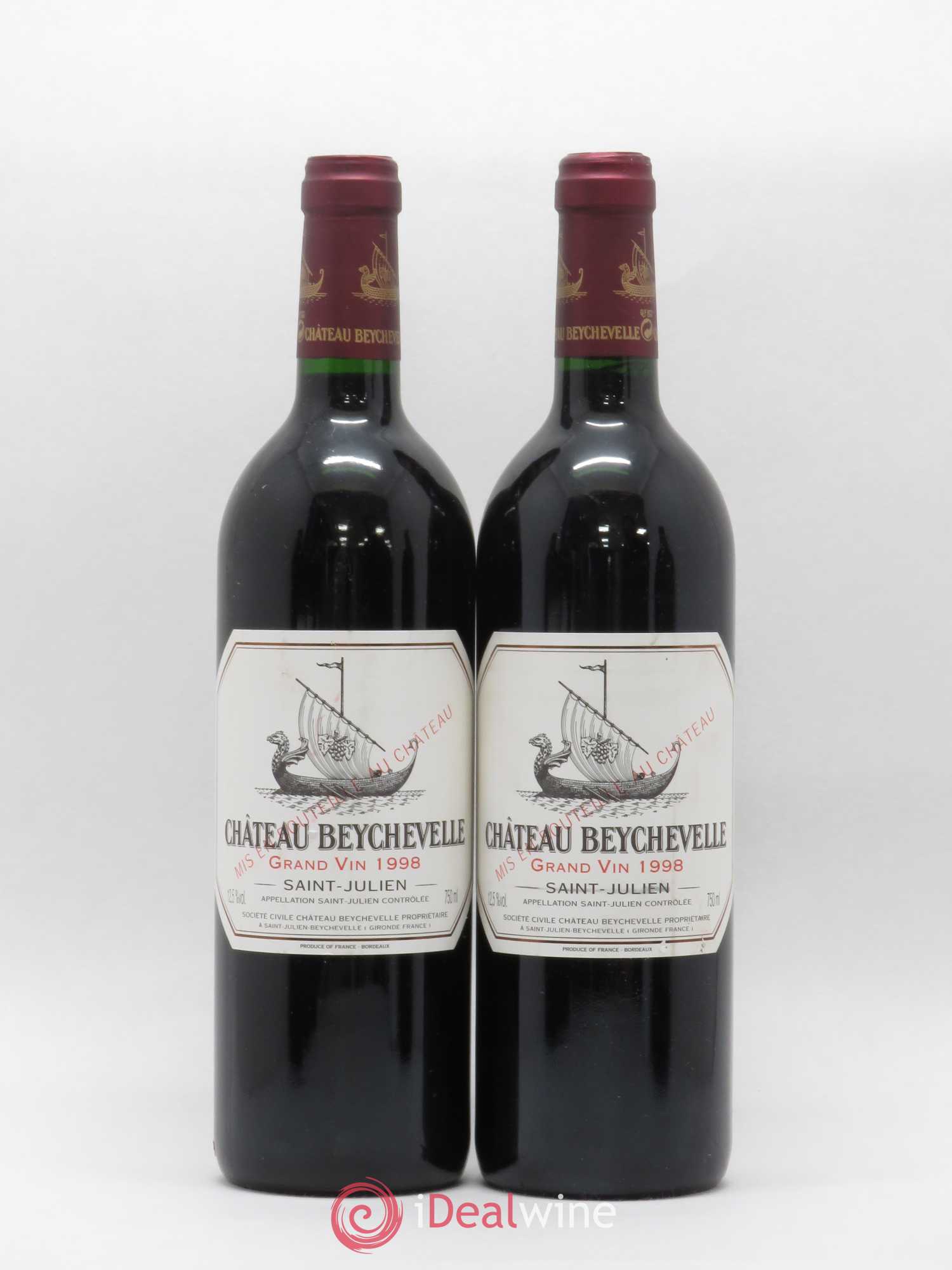 Château Beychevelle 4ème Grand Cru Classé 1998 - Lot de 2 bouteilles - 0
