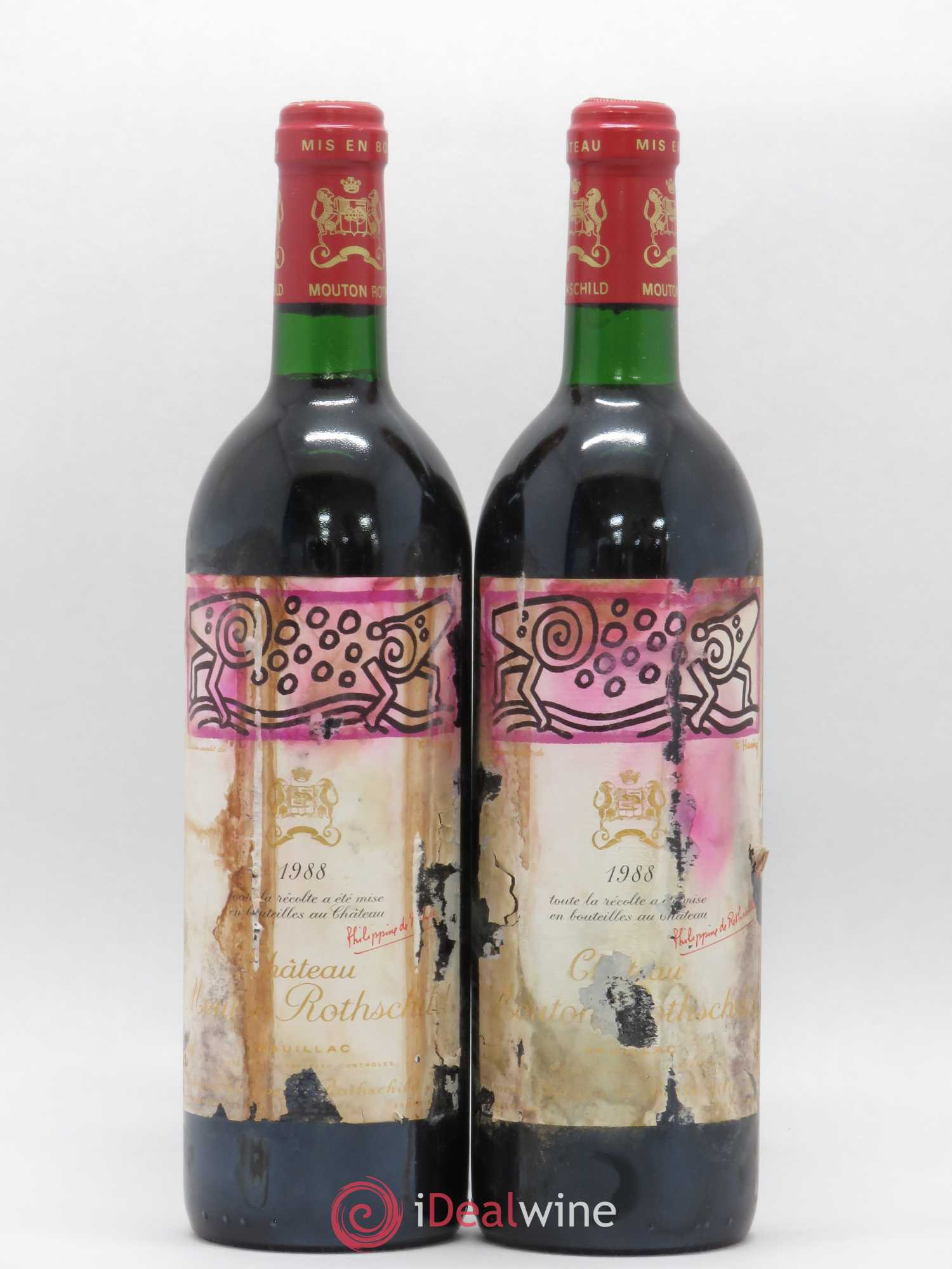 Château Mouton Rothschild 1er Grand Cru Classé 1988 - Lot de 2 bouteilles - 0