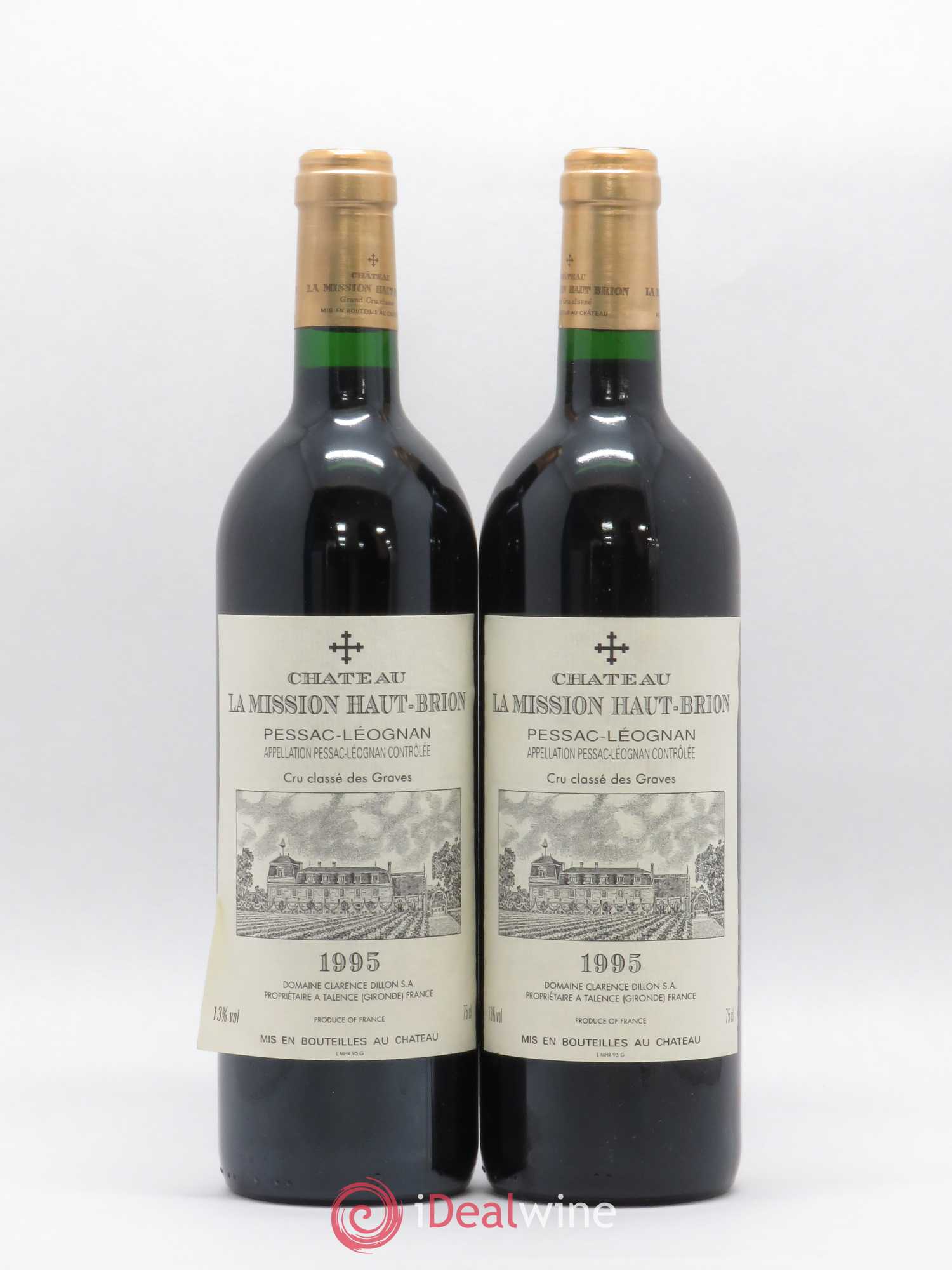 Château la Mission Haut-Brion Cru Classé de Graves 1995 - Lot de 2 bouteilles - 0