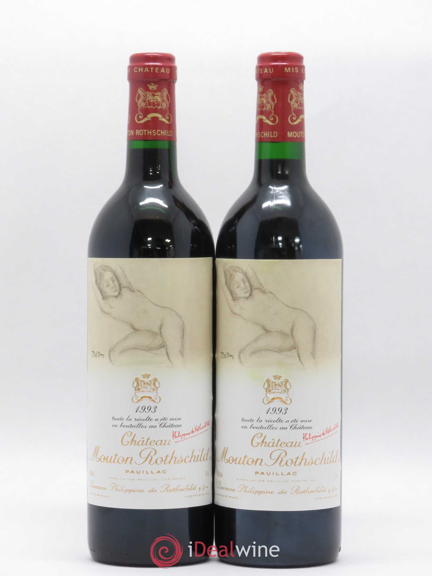 Château Mouton Rothschild 1er Grand Cru Classé 1993 - Lot de 2 bouteilles - 0