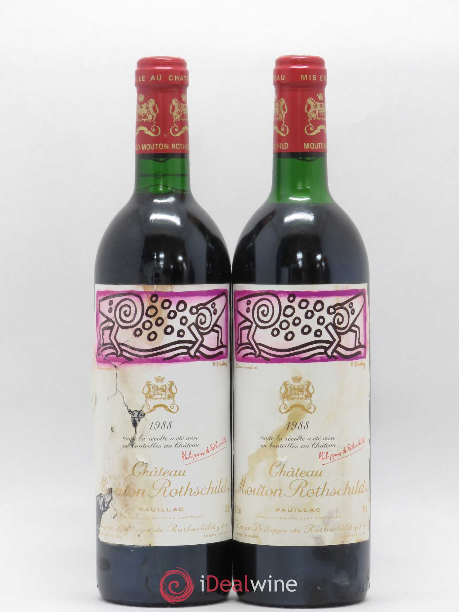 Château Mouton Rothschild 1er Grand Cru Classé 1988 - Lot de 2 bouteilles - 0