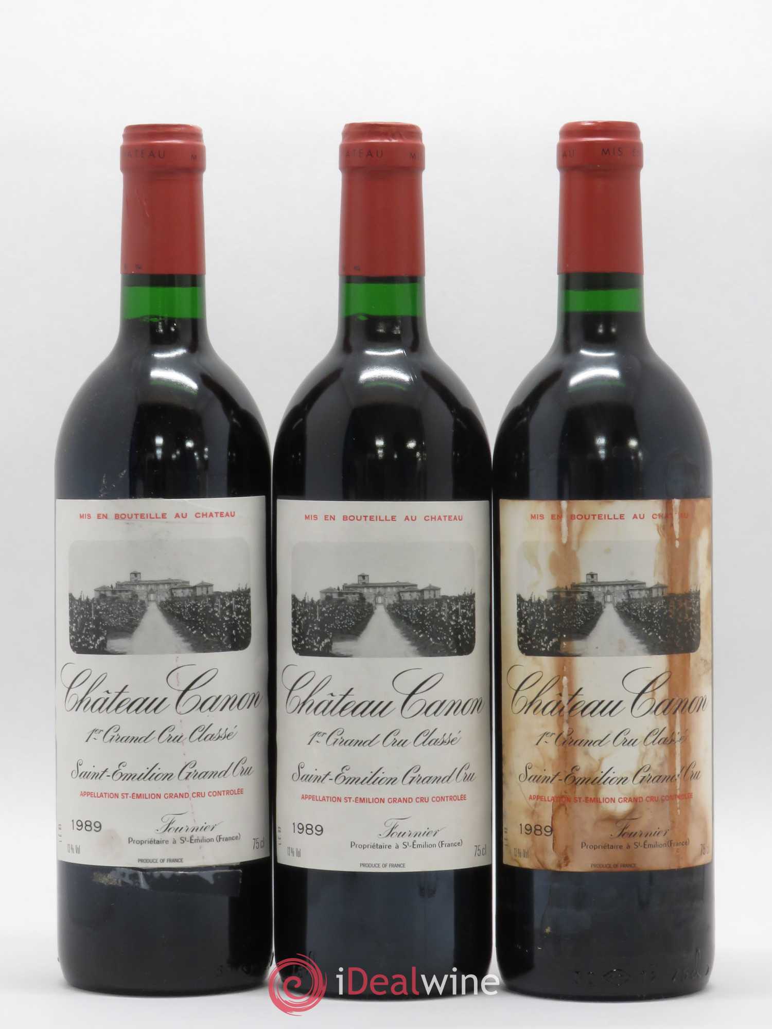 Château Canon 1er Grand Cru Classé B 1989 - Lot de 3 bouteilles - 0