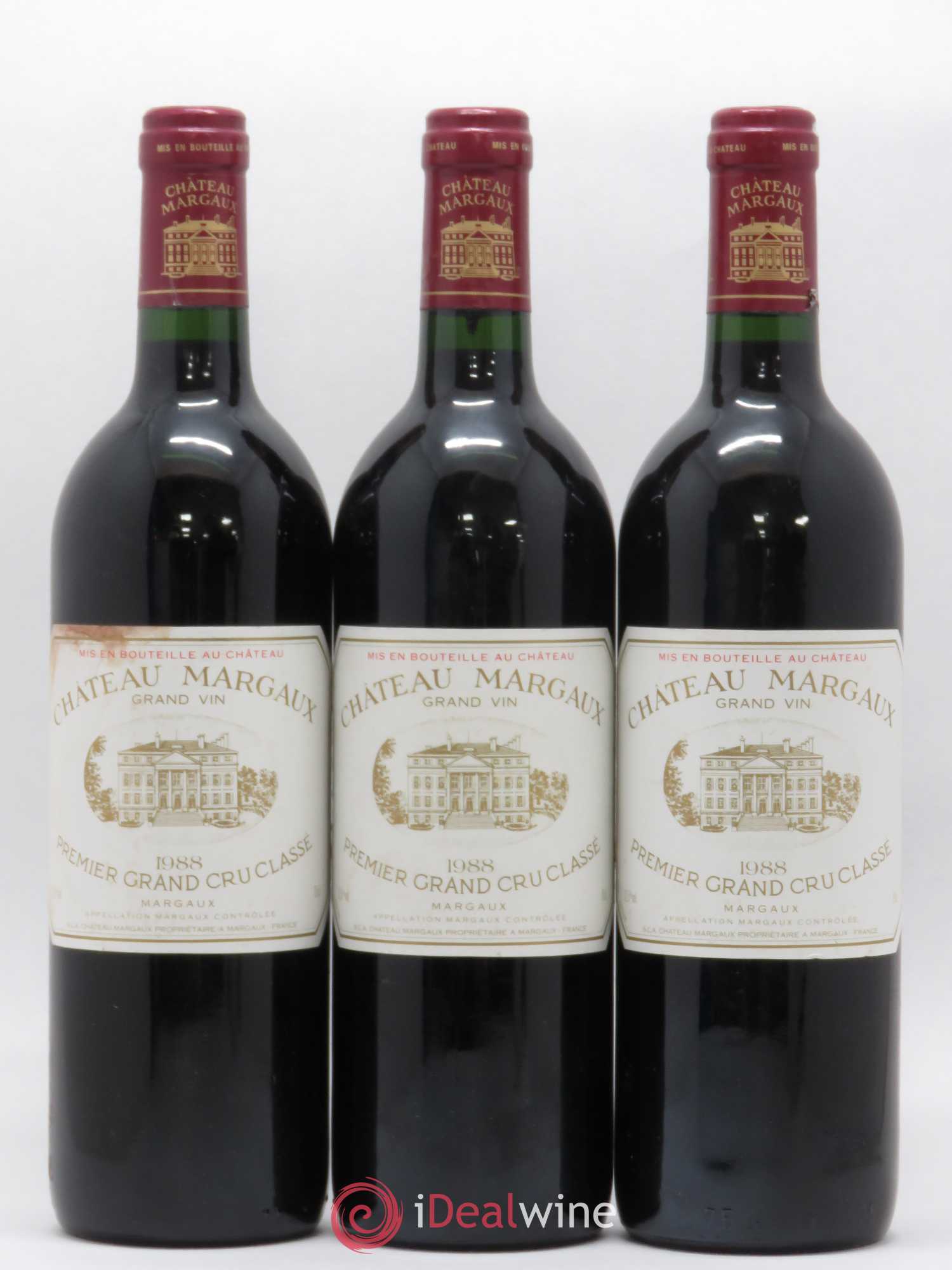 Château Margaux 1er Grand Cru Classé 1988 - Lot de 3 bouteilles - 0