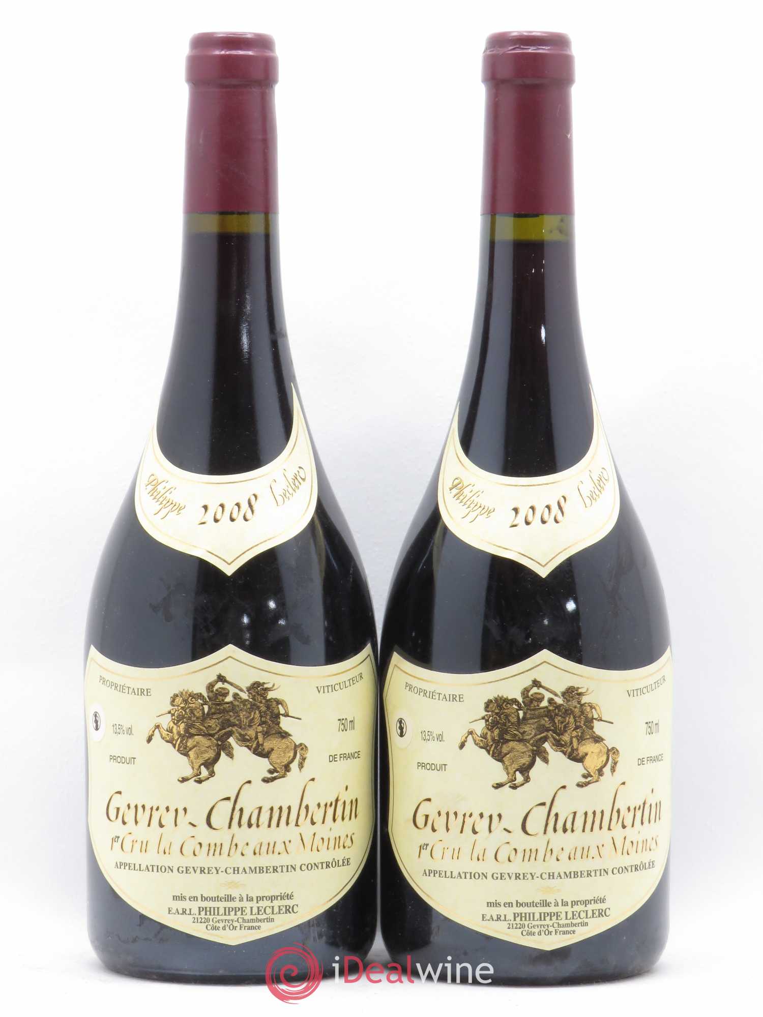 Gevrey-Chambertin 1er Cru La Combe aux Moines Philippe Leclerc 2008 - Posten von 2 Flaschen - 0