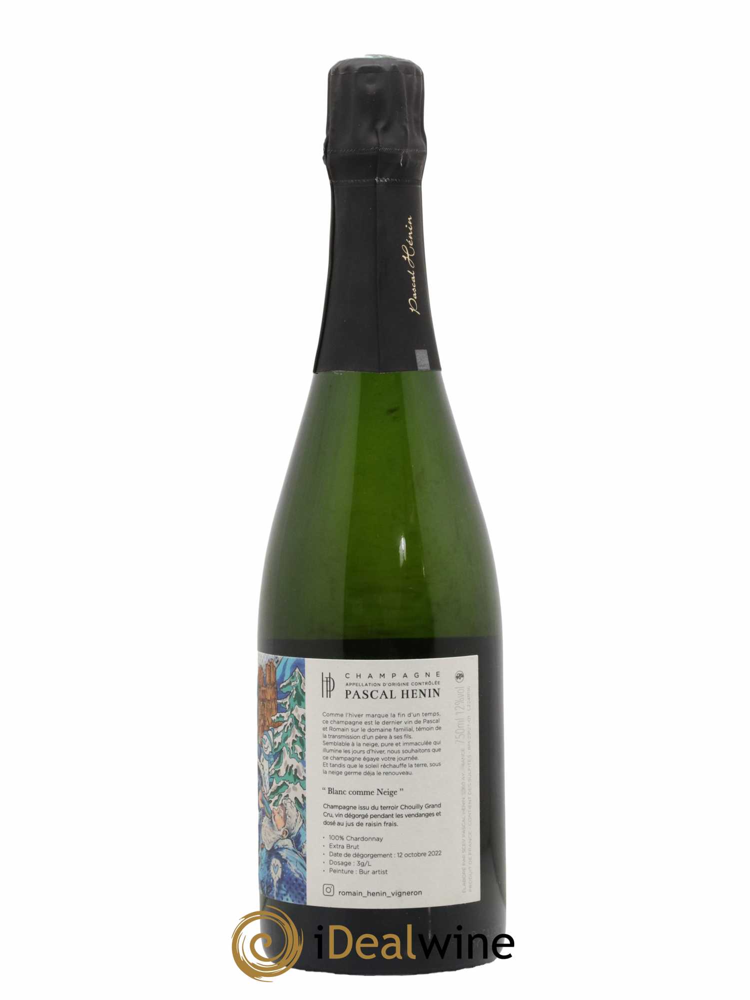 Champagne Cuvée Blanc Comme Neige Romain Henin 2016 - Lot de 1 bouteille - 1