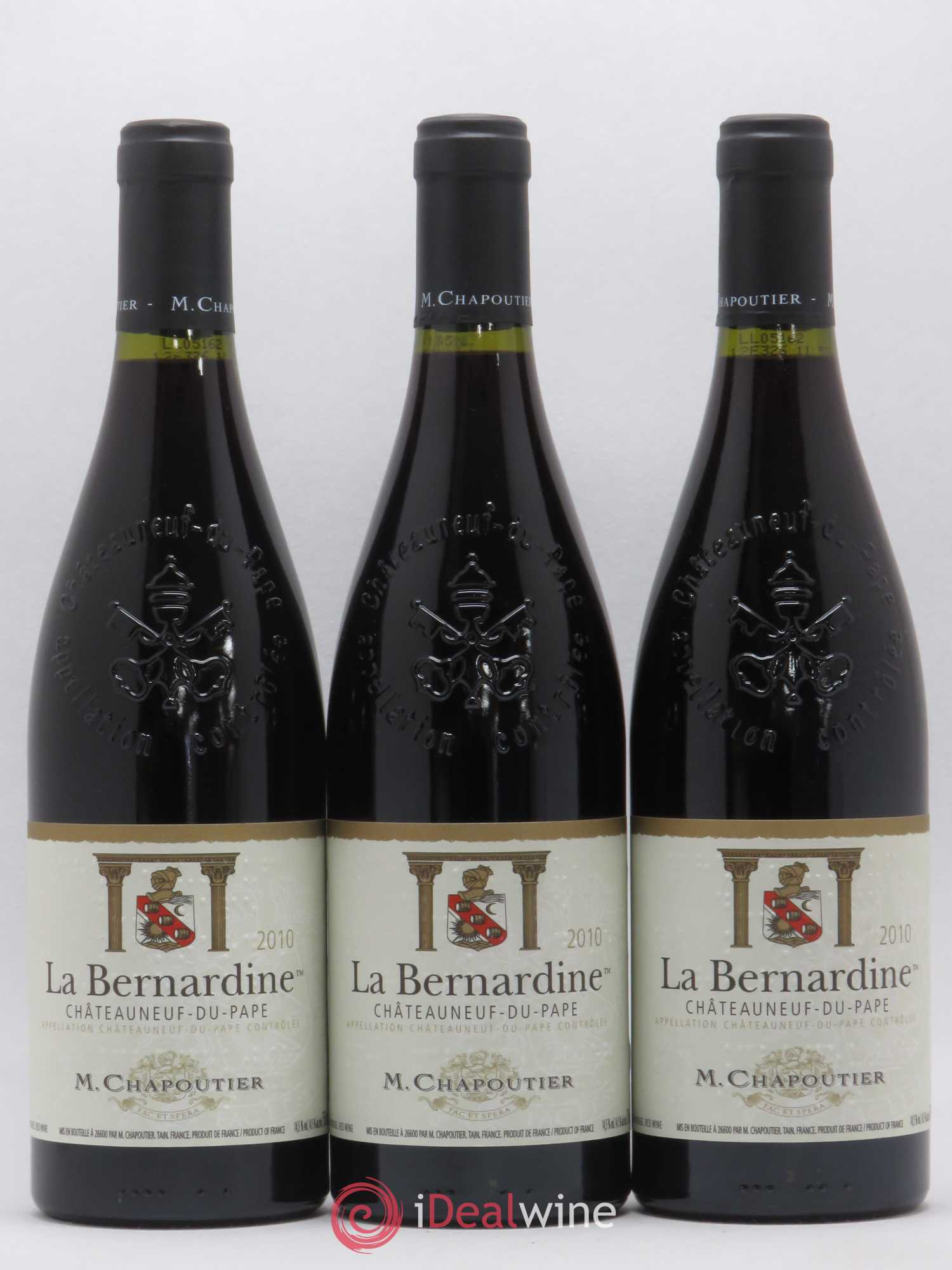 Châteauneuf-du-Pape La Bernardine Chapoutier 2010 - Lot de 3 bouteilles - 0