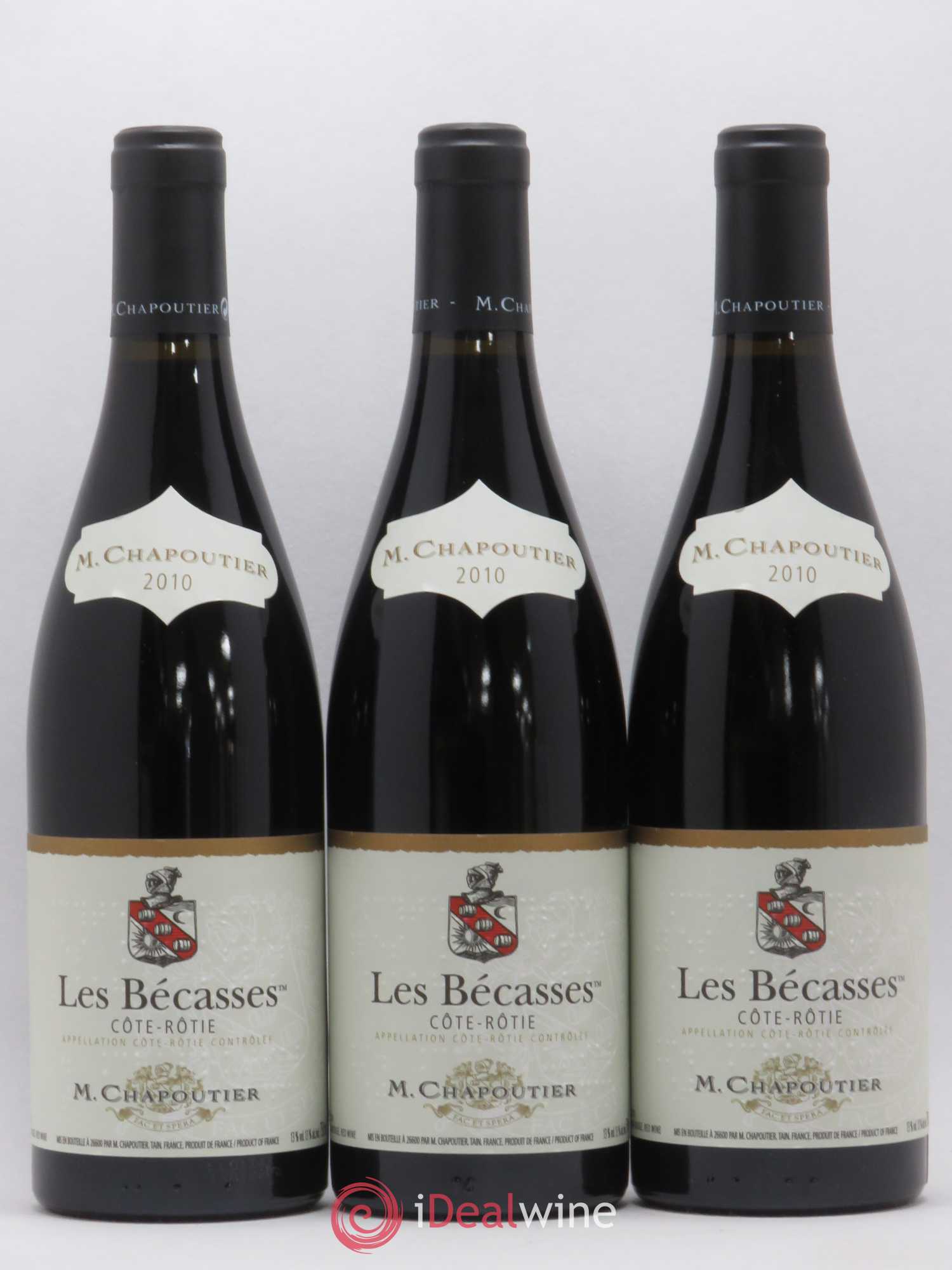 Côte-Rôtie Les Bécasses Chapoutier 2010 - Lot de 3 bouteilles - 0