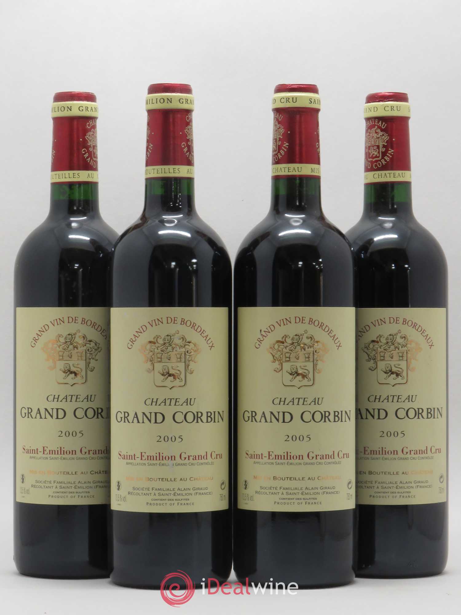 Château Grand Corbin Grand Cru Classé 2005 - Lot de 4 bouteilles - 0