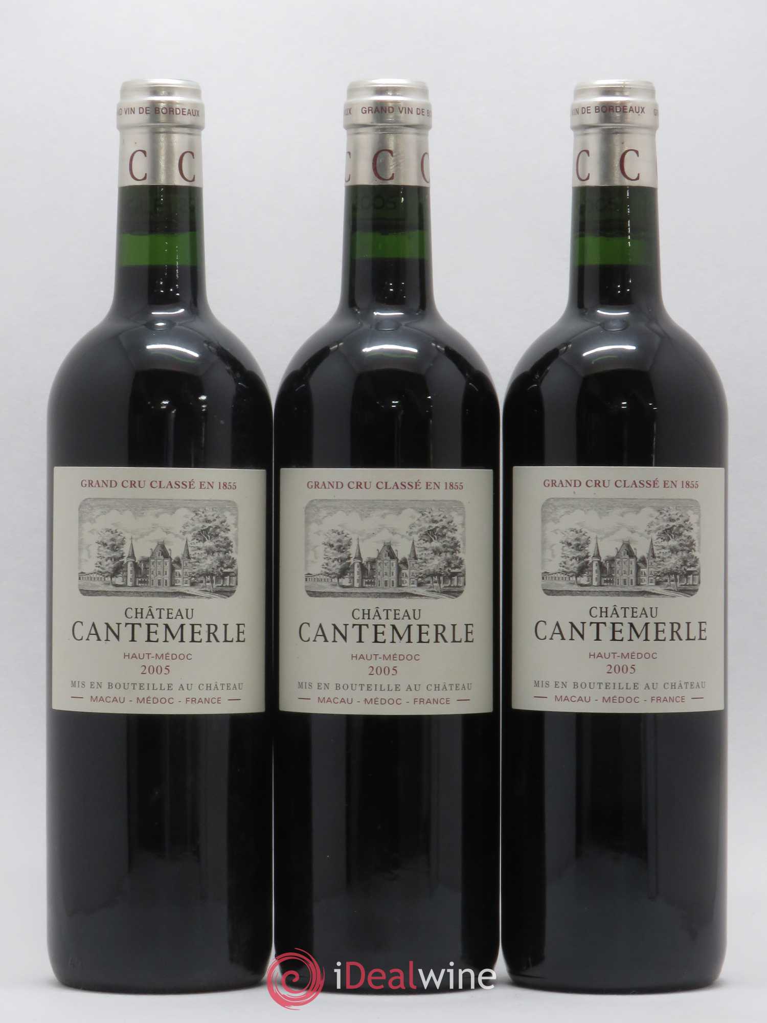 Château Cantemerle 5ème Grand Cru Classé 2005 - Lot de 3 bouteilles - 0