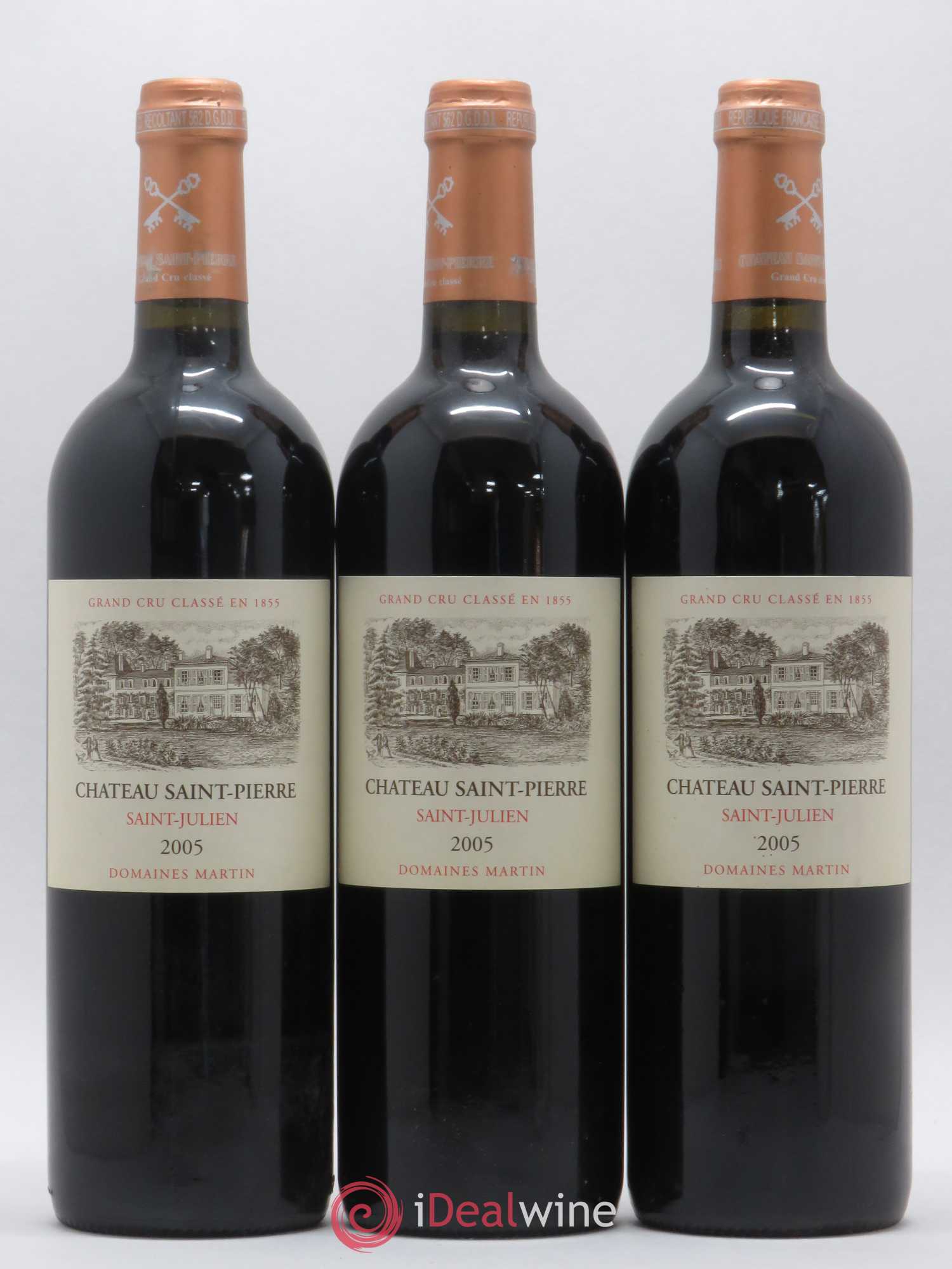 Château Saint-Pierre 4ème Grand Cru Classé 2005 - Lot de 3 bouteilles - 0