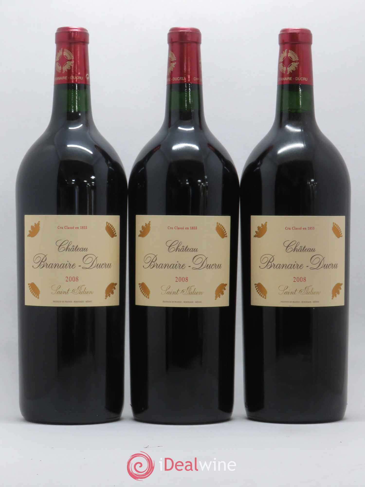 Château Branaire Ducru 4ème Grand Cru Classé 2008 - Lot de 3 magnums - 0