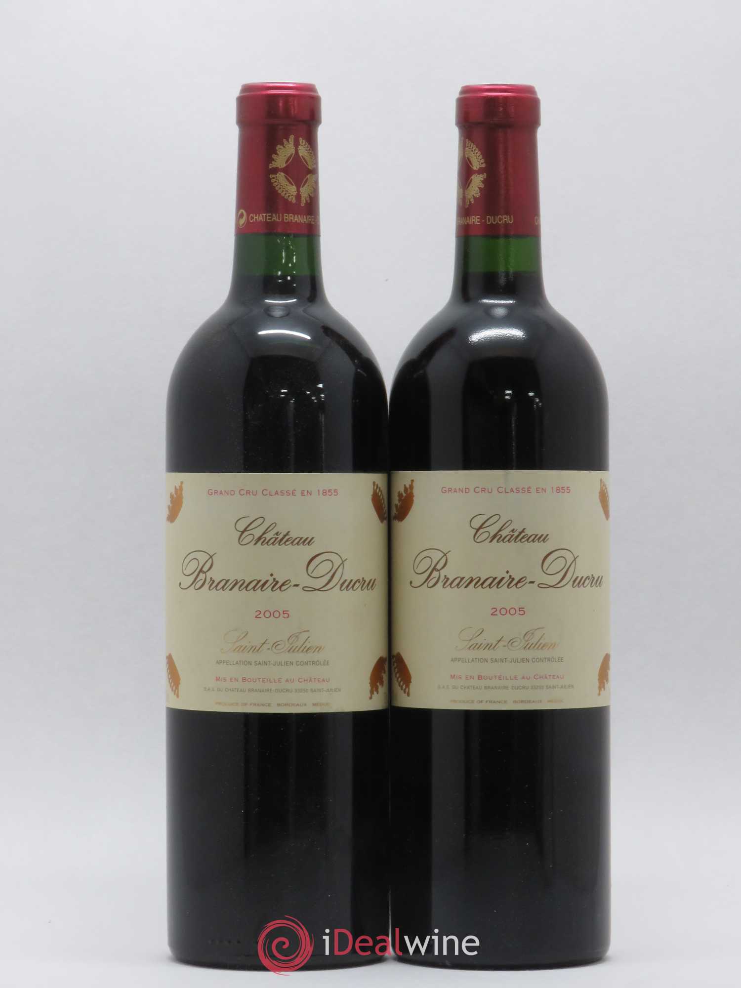 Château Branaire Ducru 4ème Grand Cru Classé 2005 - Lotto di 2 bottiglie - 0