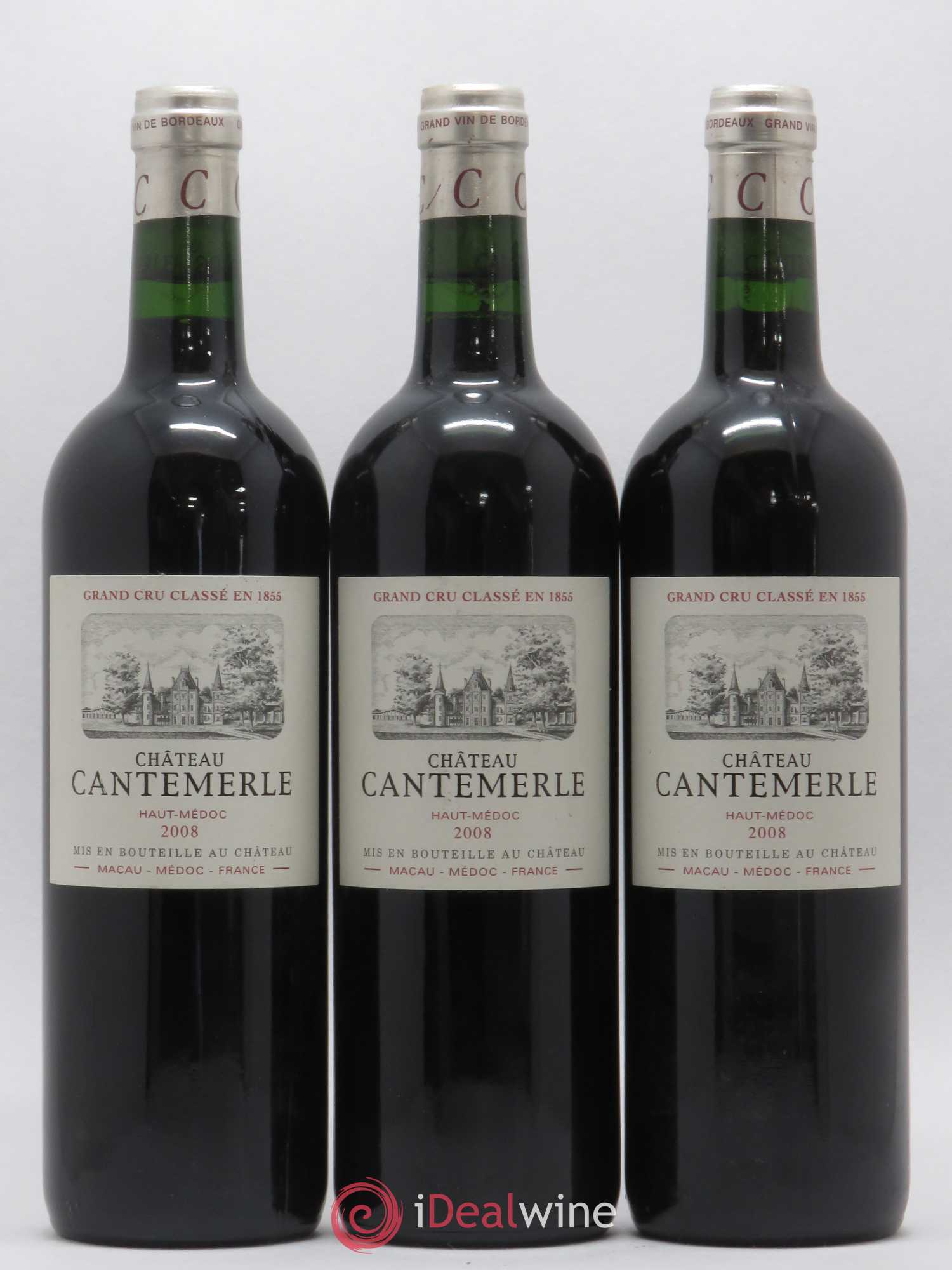 Château Cantemerle 5ème Grand Cru Classé 2008 - Lot de 3 bouteilles - 0