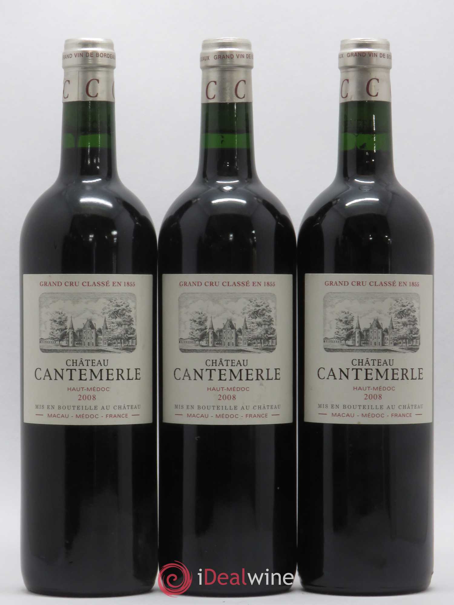 Château Cantemerle 5ème Grand Cru Classé 2008 - Lot de 3 bouteilles - 0