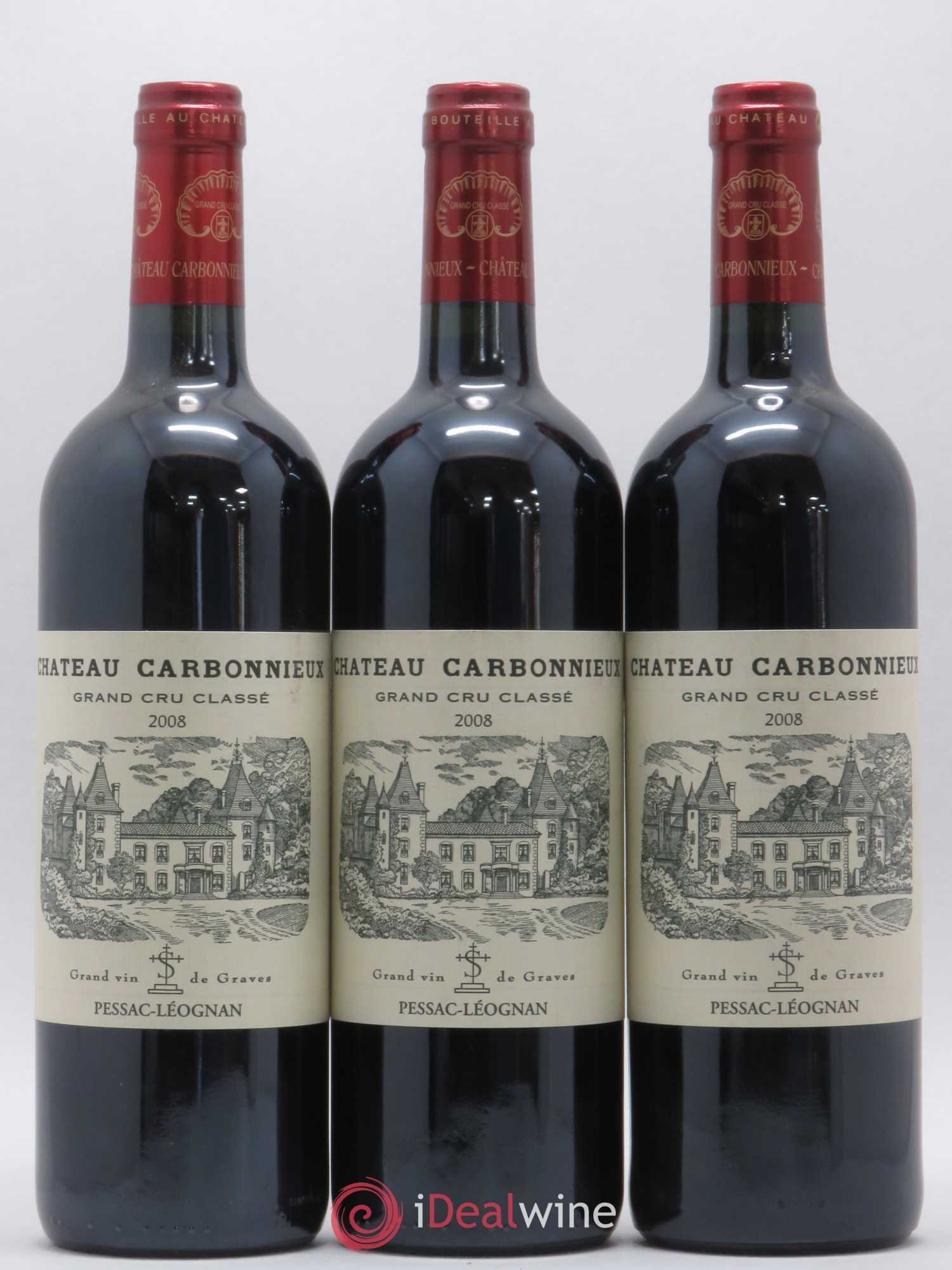 Château Carbonnieux Cru Classé de Graves 2008 - Lot de 3 bouteilles - 0