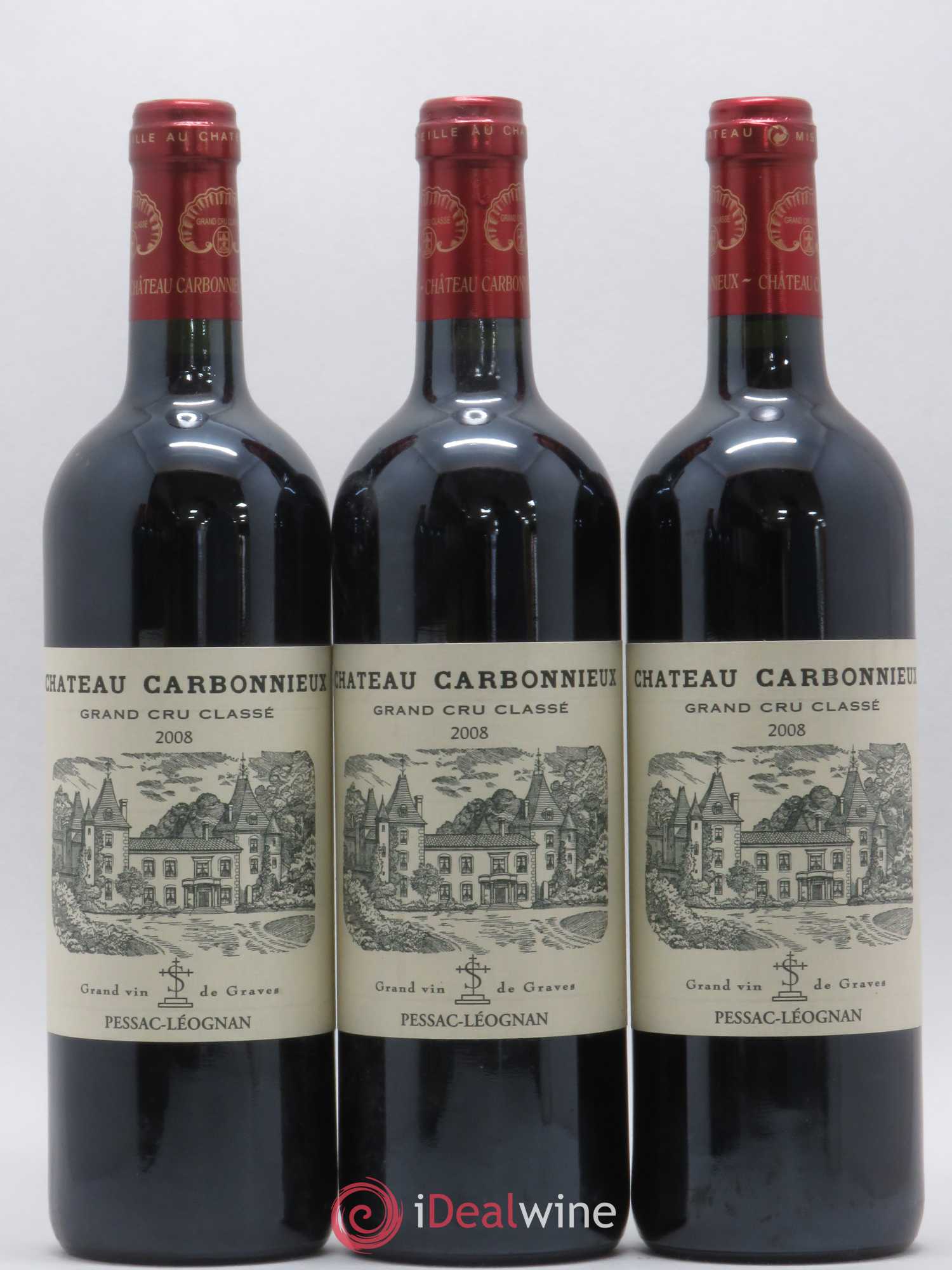 Château Carbonnieux Cru Classé de Graves 2008 - Lot de 3 bouteilles - 0