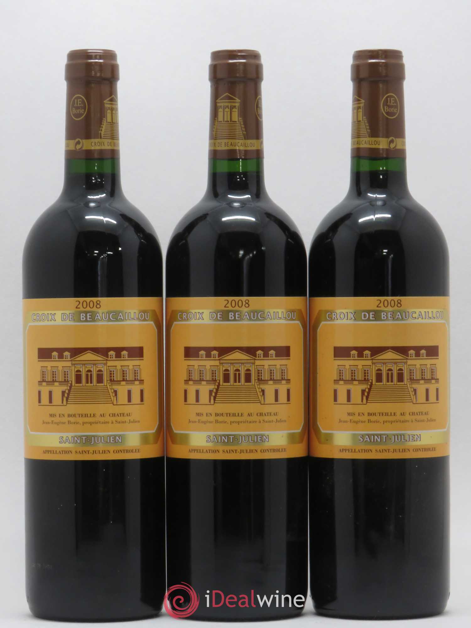 La Croix de Beaucaillou Second Vin 2008 - Lot de 3 bouteilles - 0