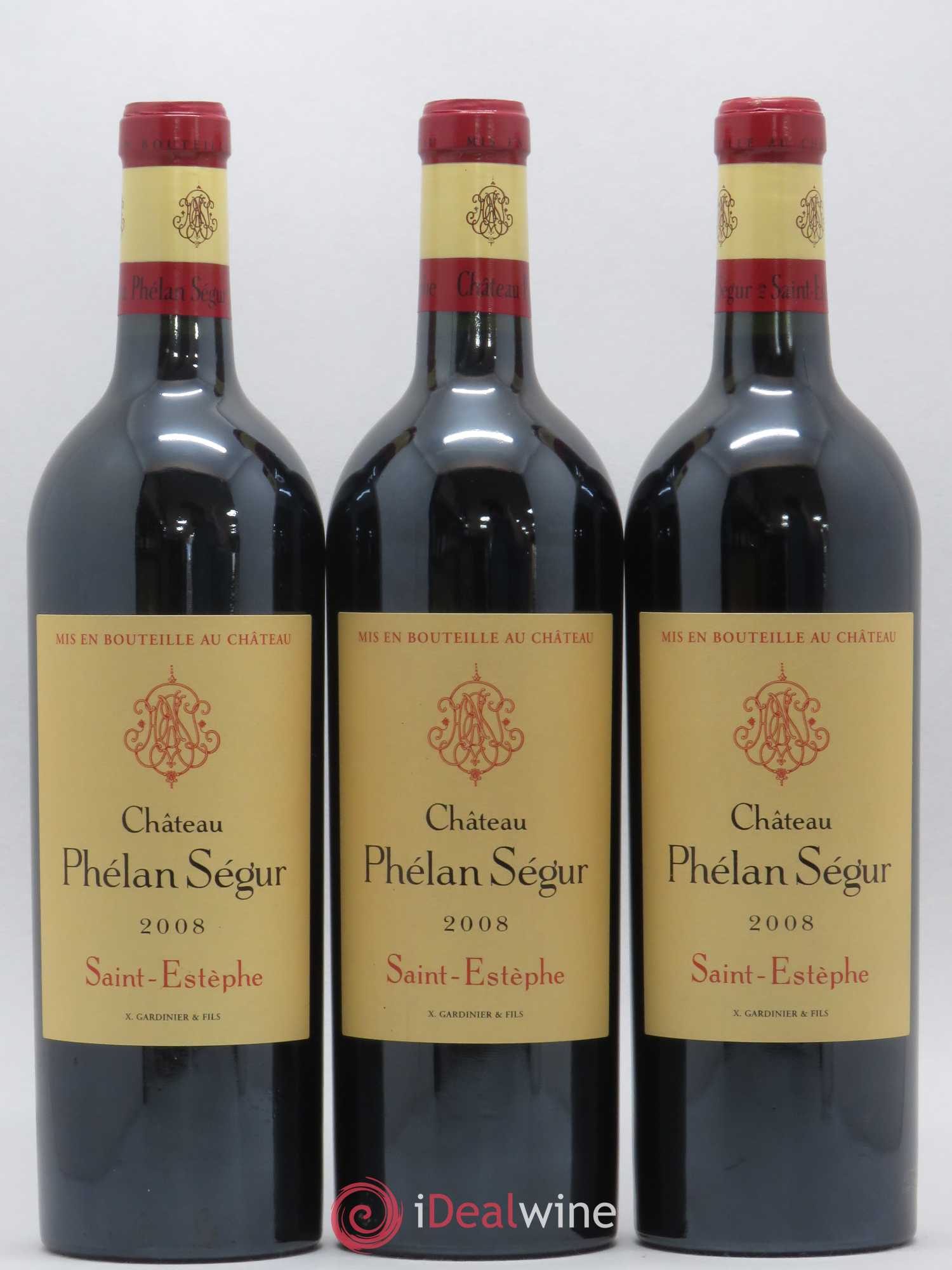 Château Phélan Ségur 2008 - Lot de 3 bouteilles - 0
