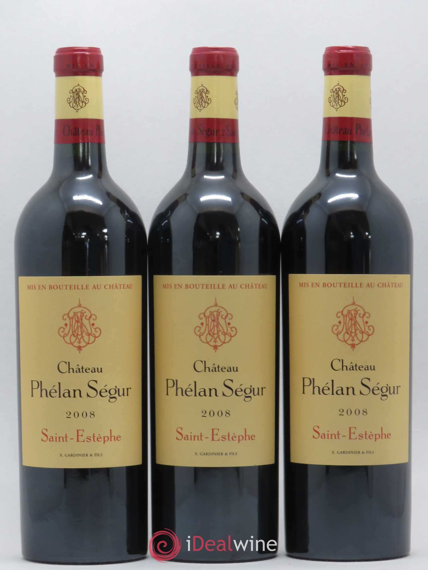 Château Phélan Ségur 2008 - Lot de 3 bouteilles - 0