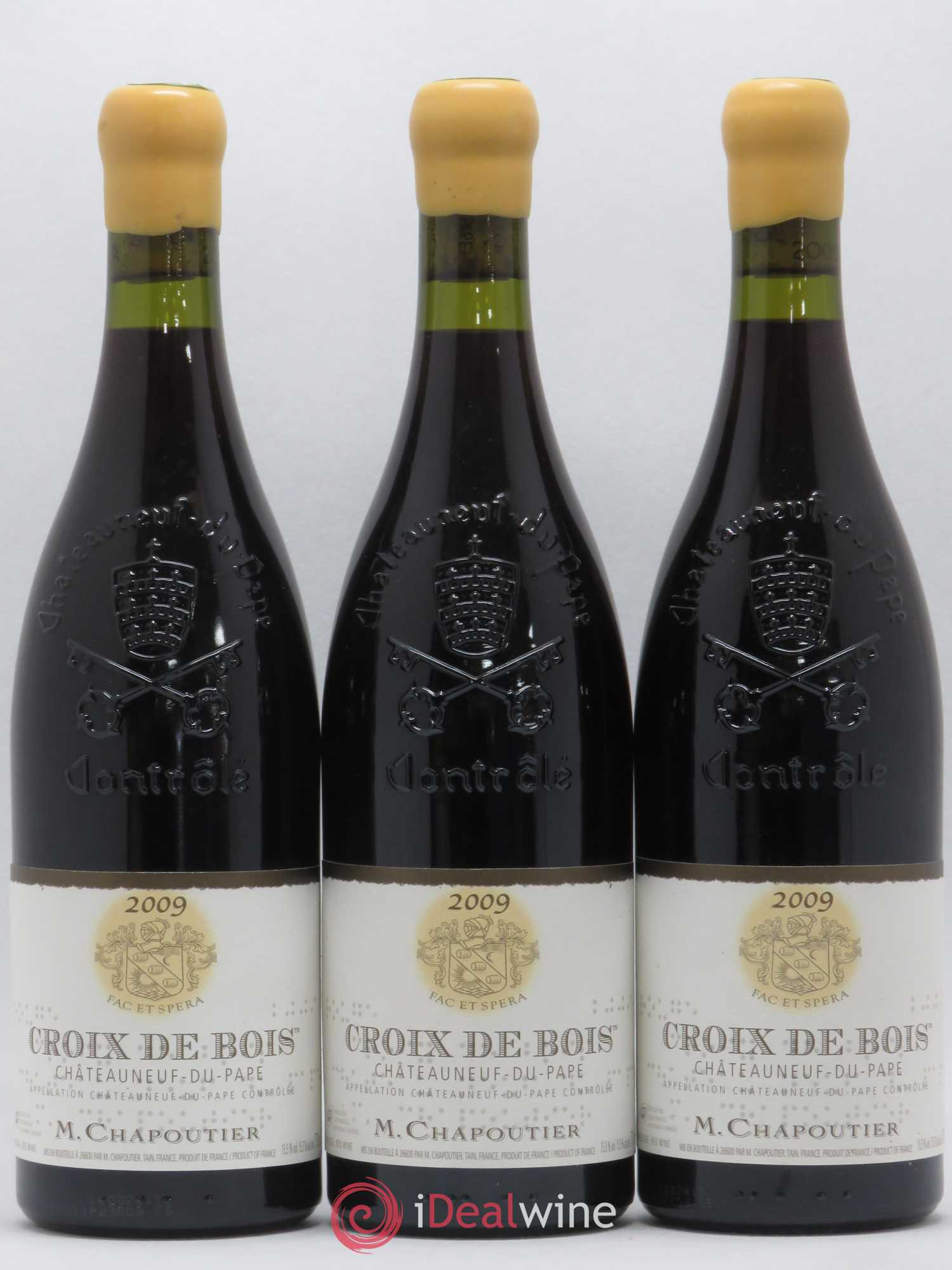 Châteauneuf-du-Pape Croix de Bois Chapoutier 2009 - Lot de 3 bouteilles - 0