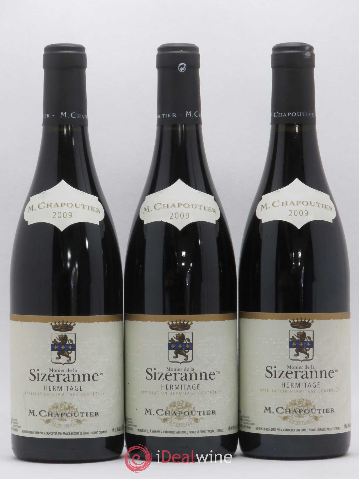 Hermitage Monier de La Sizeranne Chapoutier 2009 - Lot de 3 bouteilles - 0
