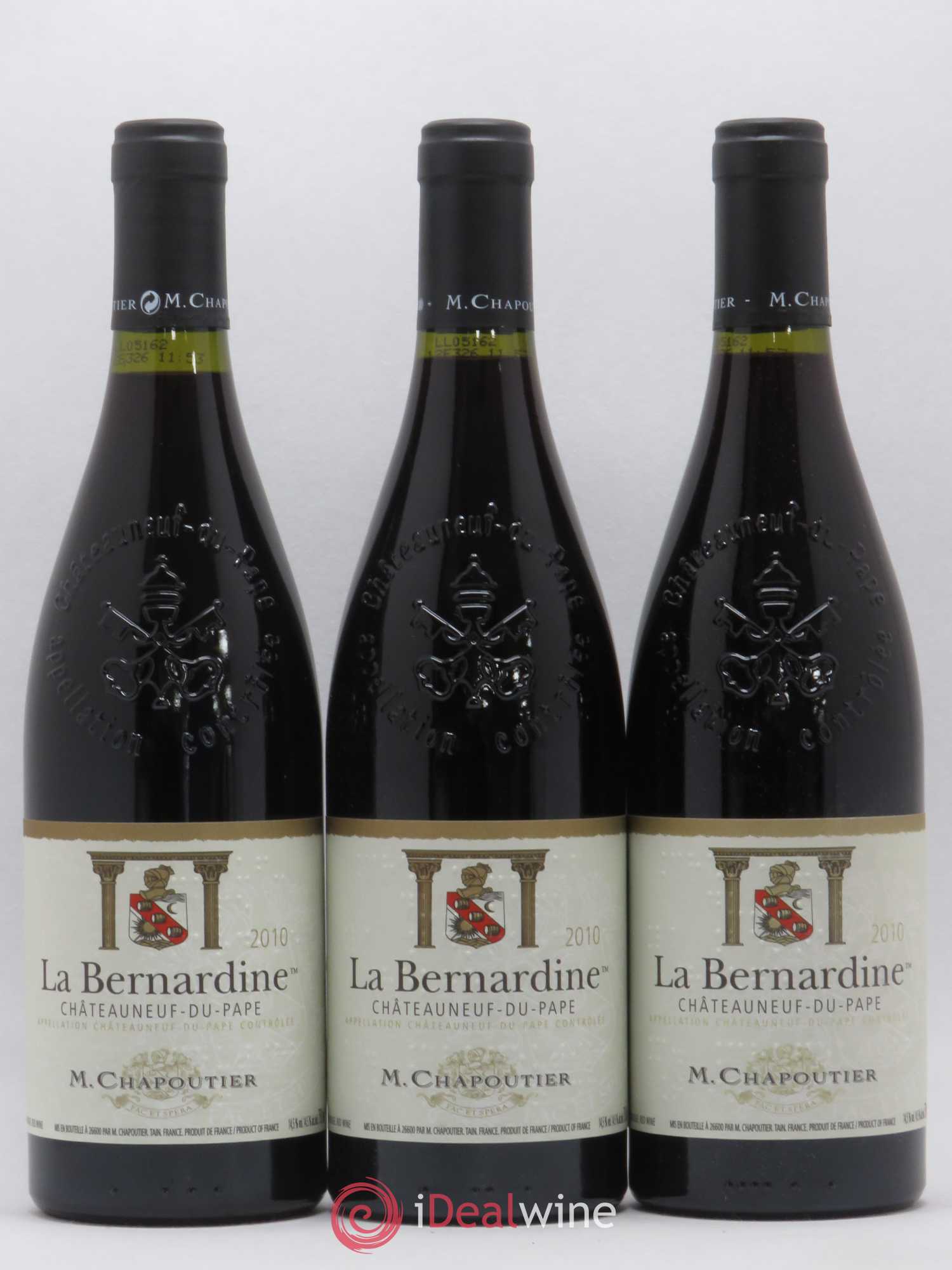 Châteauneuf-du-Pape La Bernardine Chapoutier 2010 - Lot de 3 bouteilles - 0