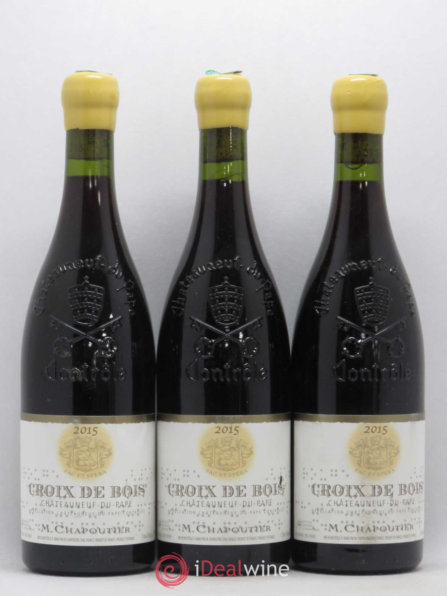Châteauneuf-du-Pape Croix de Bois Chapoutier 2015 - Lot de 3 bouteilles - 0