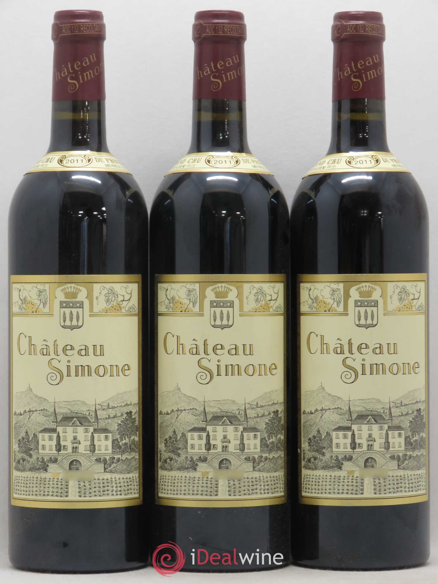 Palette Château Simone Famille Rougier 2011 - Posten von 3 Flaschen - 0