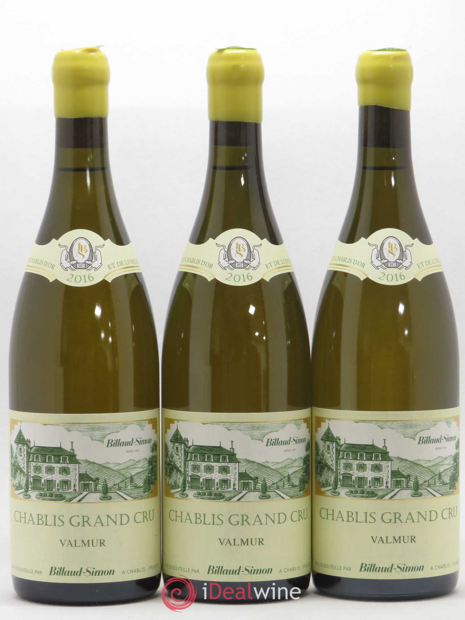 Chablis Grand Cru Valmur Billaud-Simon (Domaine) 2016 - Lot de 3 bouteilles - 0