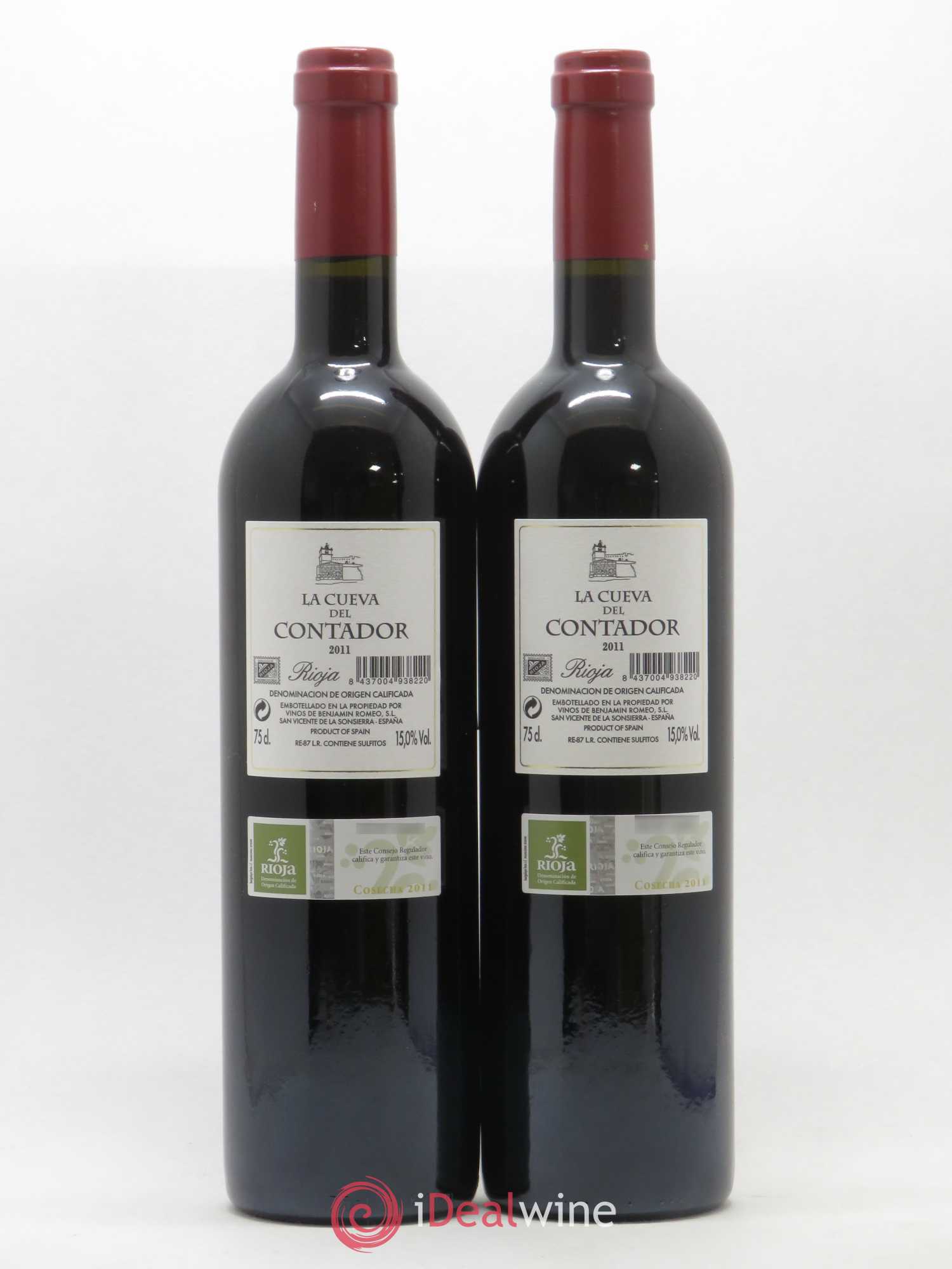 Rioja DOCA La Cueva del Contador Bodega Contador - Benjamin Romeo 2011 - Lot of 2 bottles - 1