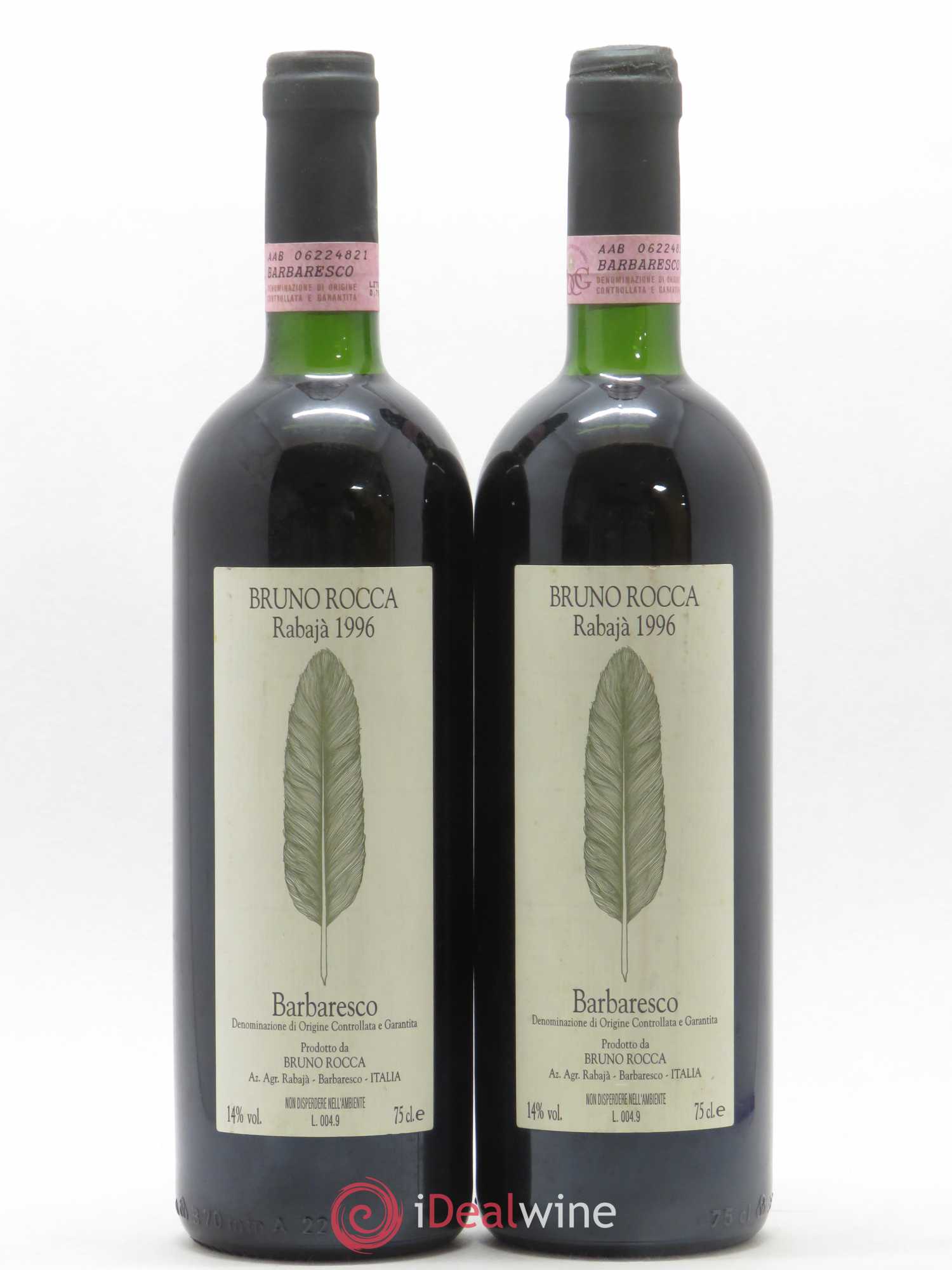 Barbaresco DOCG Rabaja Bruno Rocca 1996 - Lotto di 2 bottiglie - 0