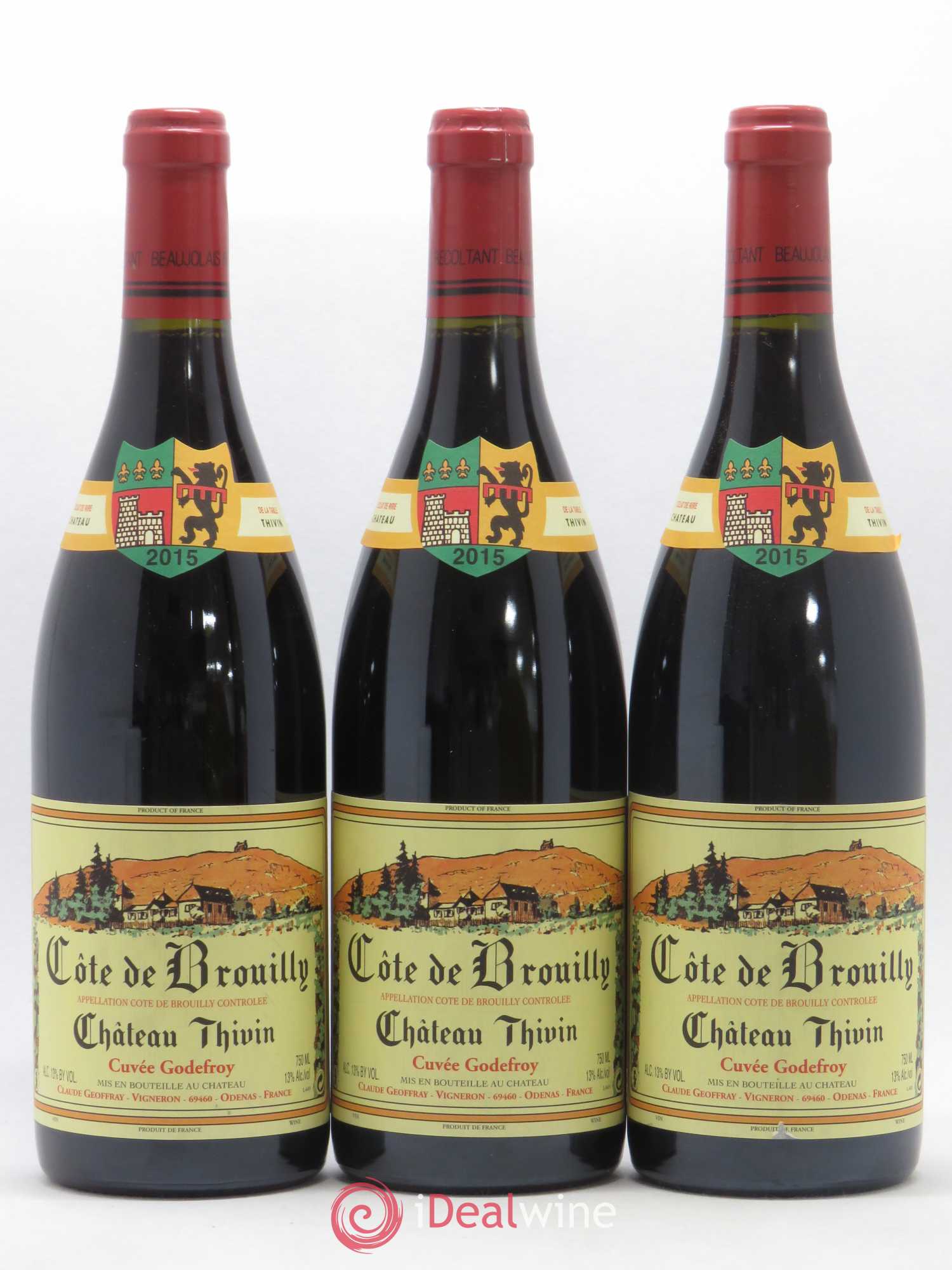 Côte de Brouilly Cuvée Godefroy Château Thivin 2015 - Lot de 3 bouteilles - 0