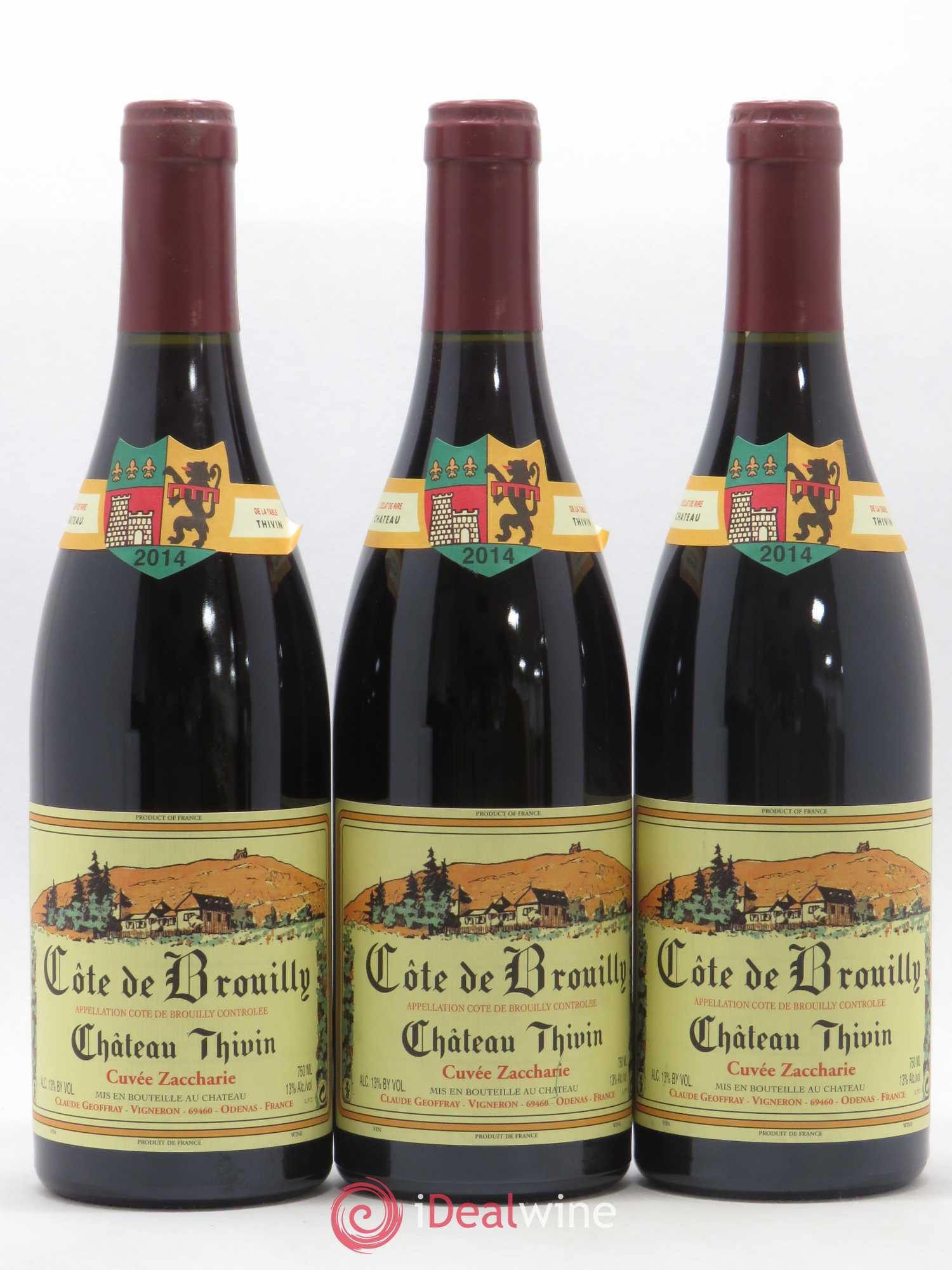 Côte de Brouilly Cuvée Zaccharie Château Thivin 2014 - Lot de 3 bouteilles - 0