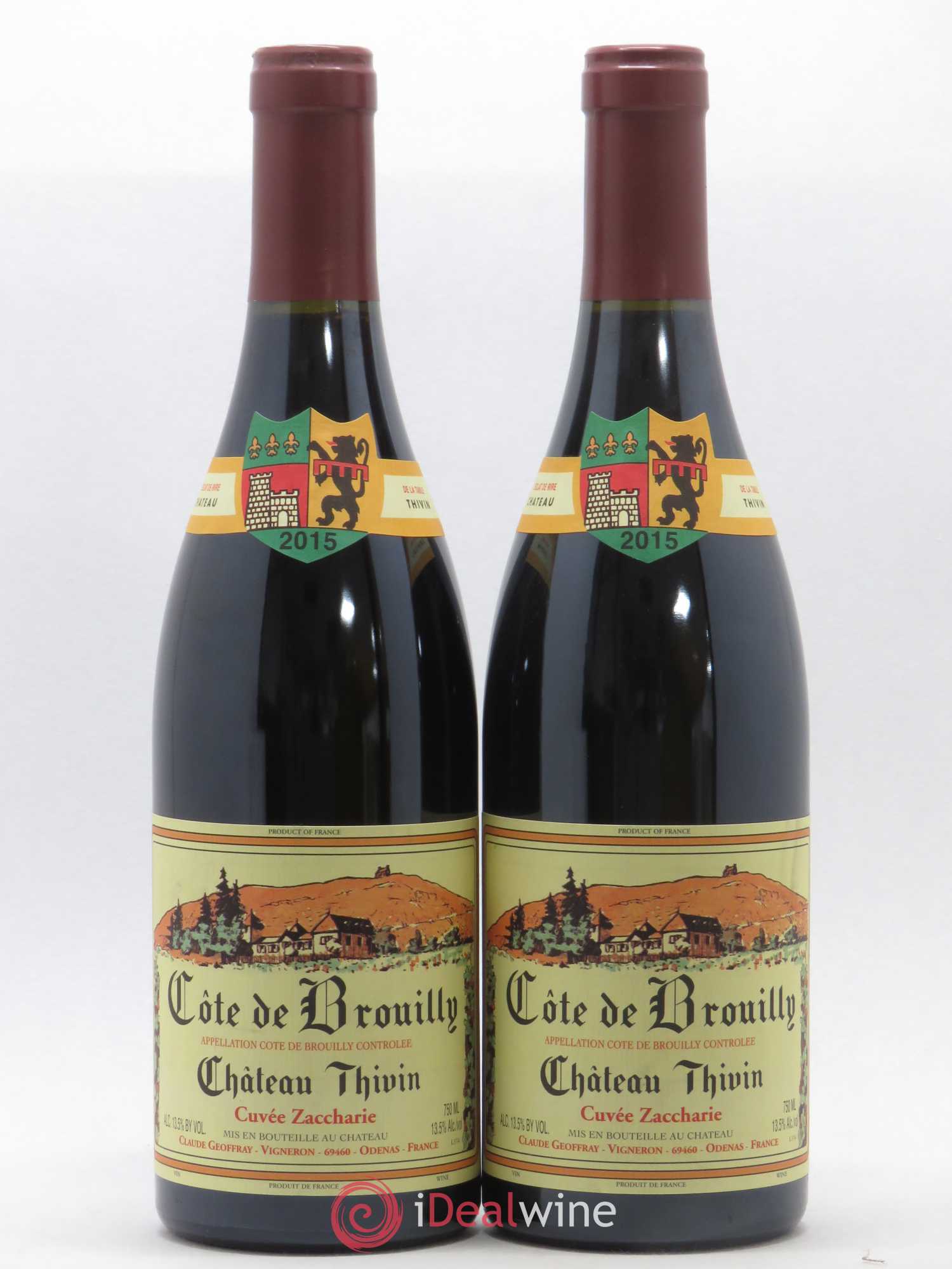 Côte de Brouilly Cuvée Zaccharie Château Thivin 2015 - Lot de 2 bouteilles - 0