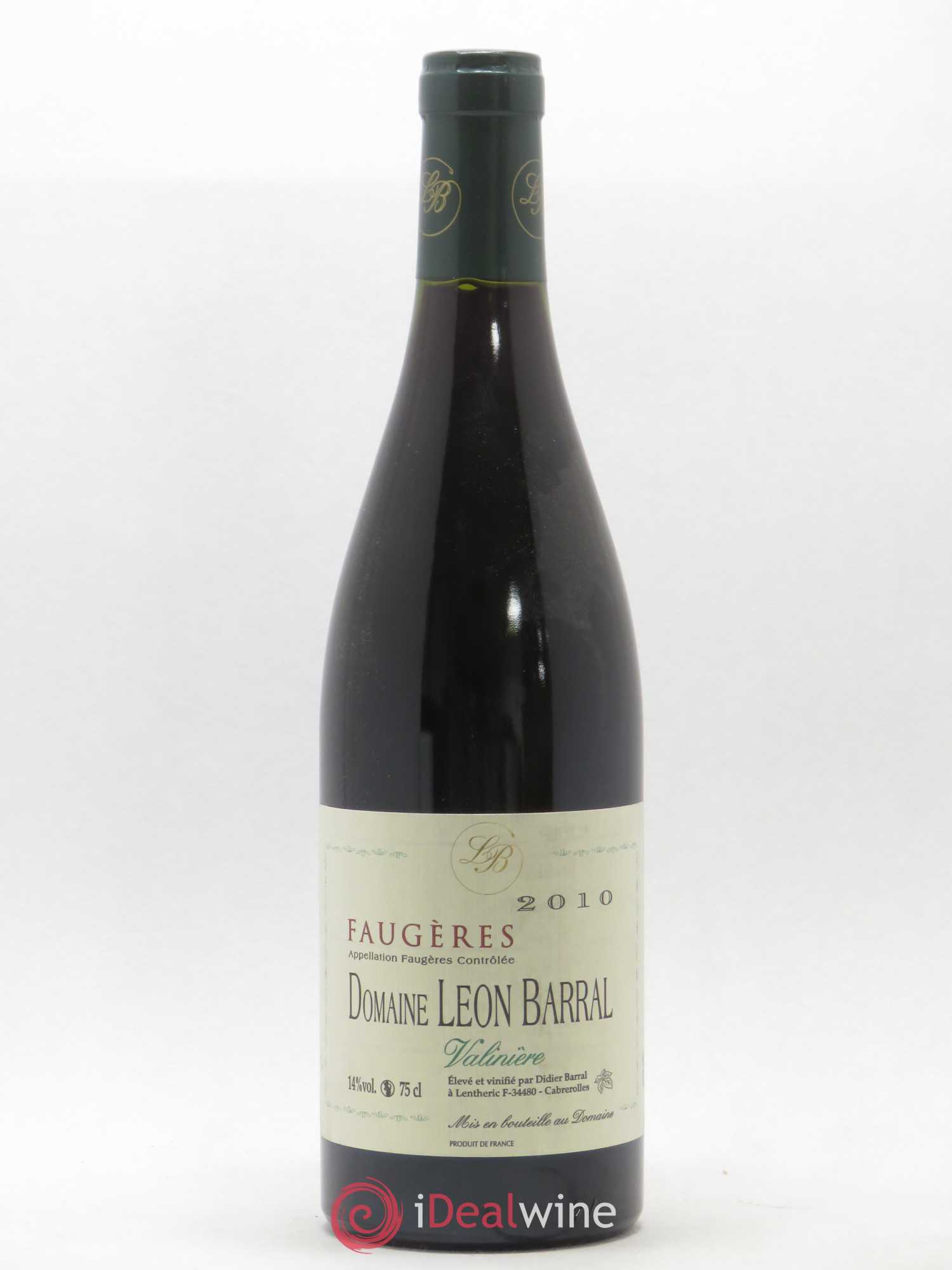 Faugères Valinière Domaine Léon Barral 2010 - Lot de 1 bouteille - 0