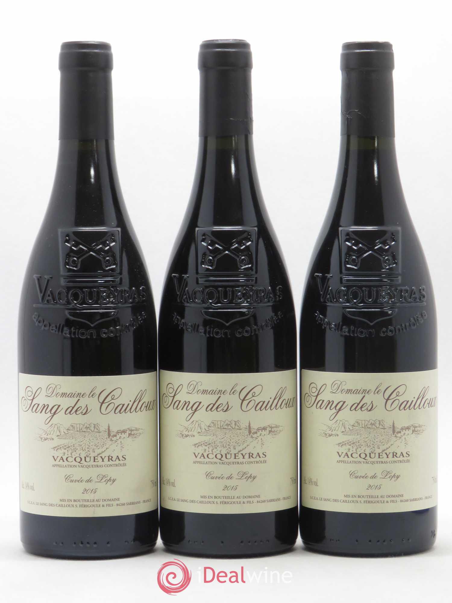 Vacqueyras Cuvée de Lopy Le Sang des Cailloux 2015 - Lot de 3 bouteilles - 0