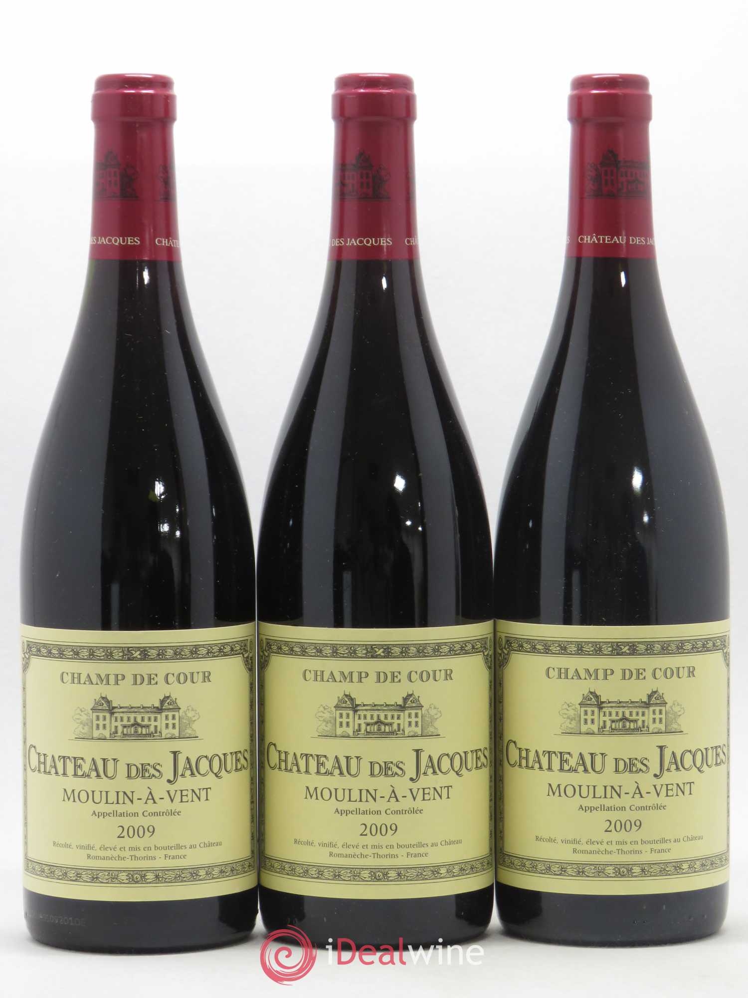 Moulin-à-Vent Champ de Cour Château des Jacques 2009 - Lot de 3 bouteilles - 0